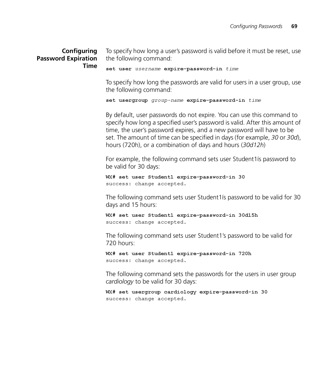 3Com WX4400 3CRWX440095A, WXR100 3CRWXR10095A, WX1200 3CRWX120695A, WX2200 3CRWX220095A Configuring Password Expiration Time 