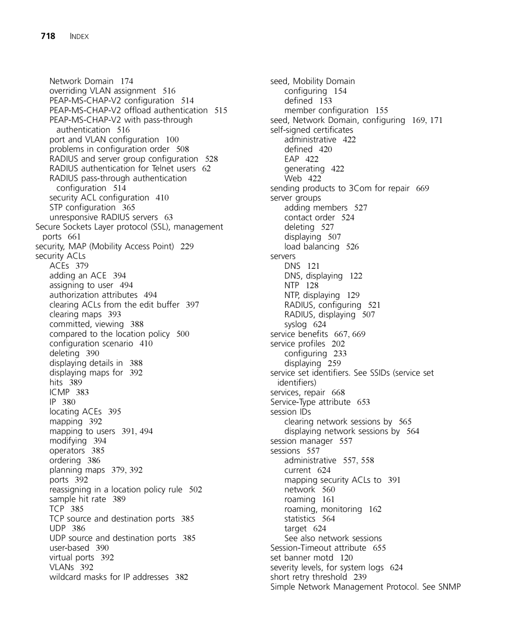 3Com WX1200 3CRWX120695A, WXR100 3CRWXR10095A, WX4400 3CRWX440095A manual Seed, Mobility Domain configuring 154 defined 