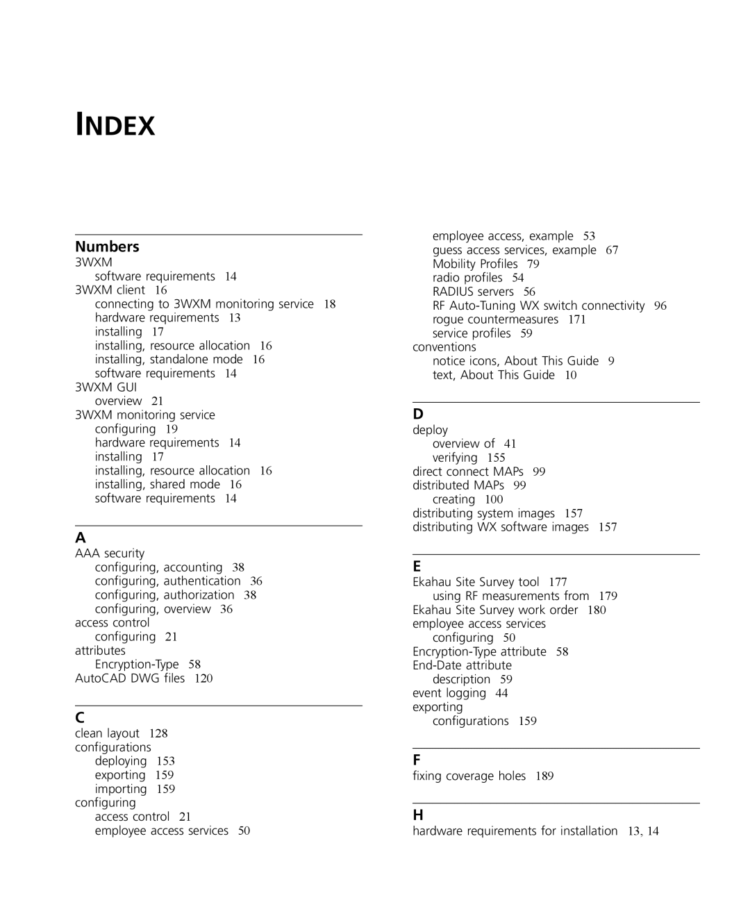 3Com WXR100 3CRWXR10095A, WX4400 3CRWX440095A, WX1200 3CRWX120695A manual Numbers 3WXM, Deploy 