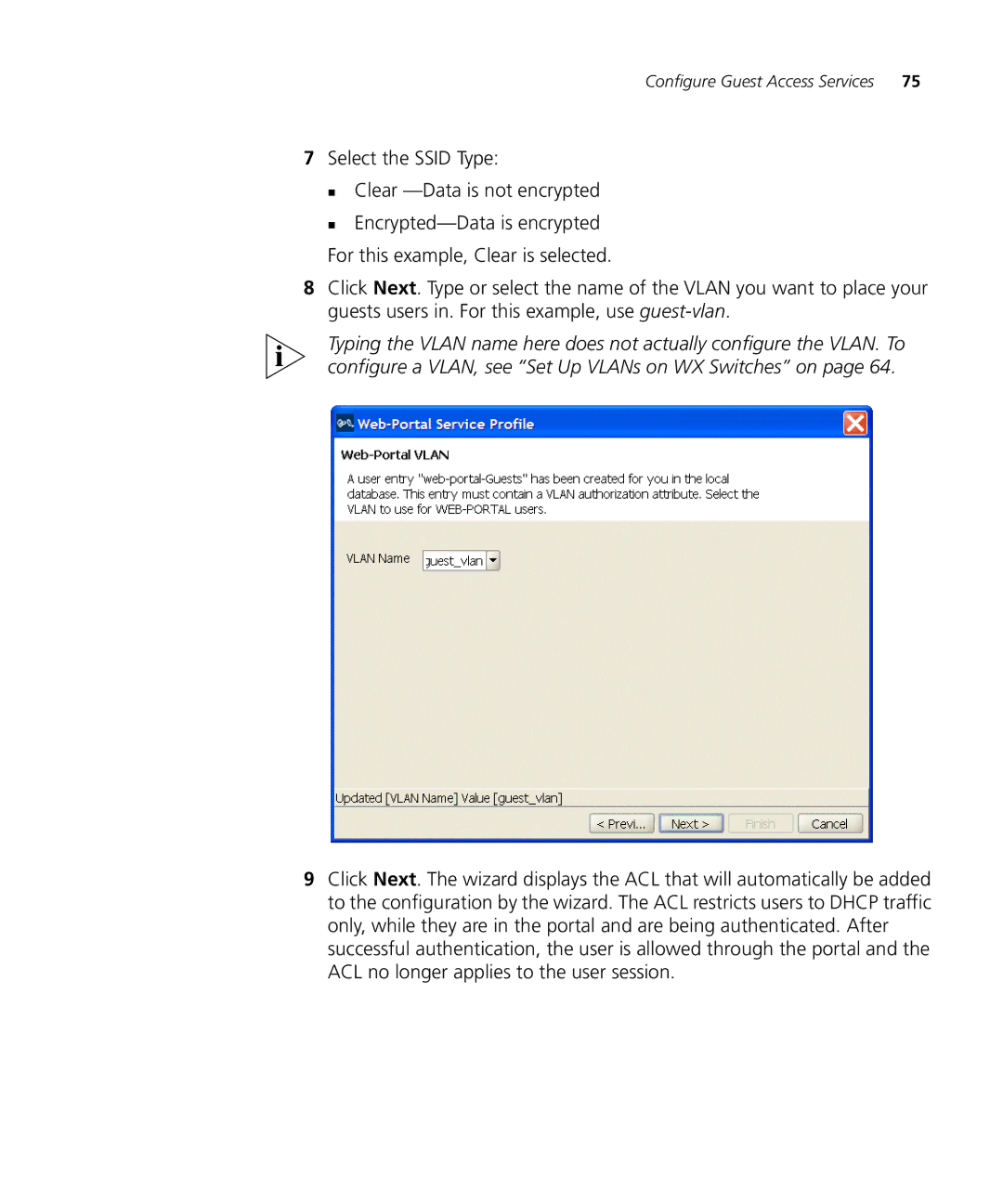 3Com WXR100 3CRWXR10095A, WX4400 3CRWX440095A, WX1200 3CRWX120695A manual Select the Ssid Type „ Clear -Data is not encrypted 