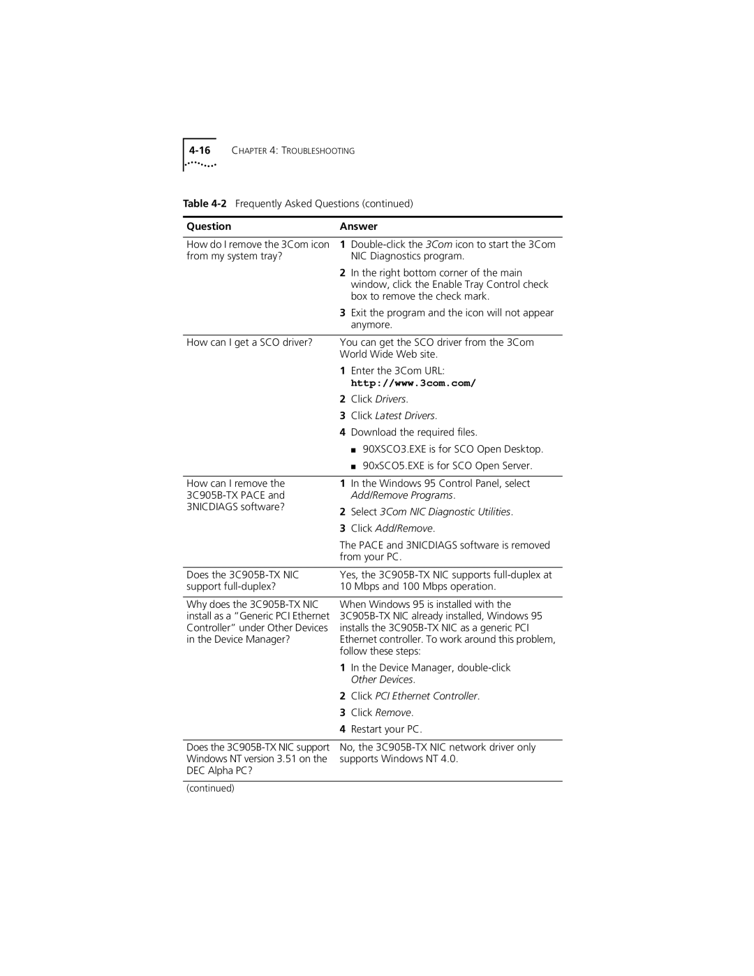 3Com XL PCI manual Add/Remove Programs 