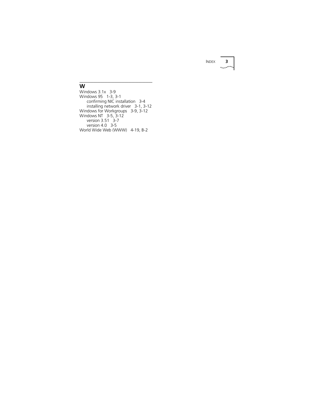 3Com XL PCI manual Index 