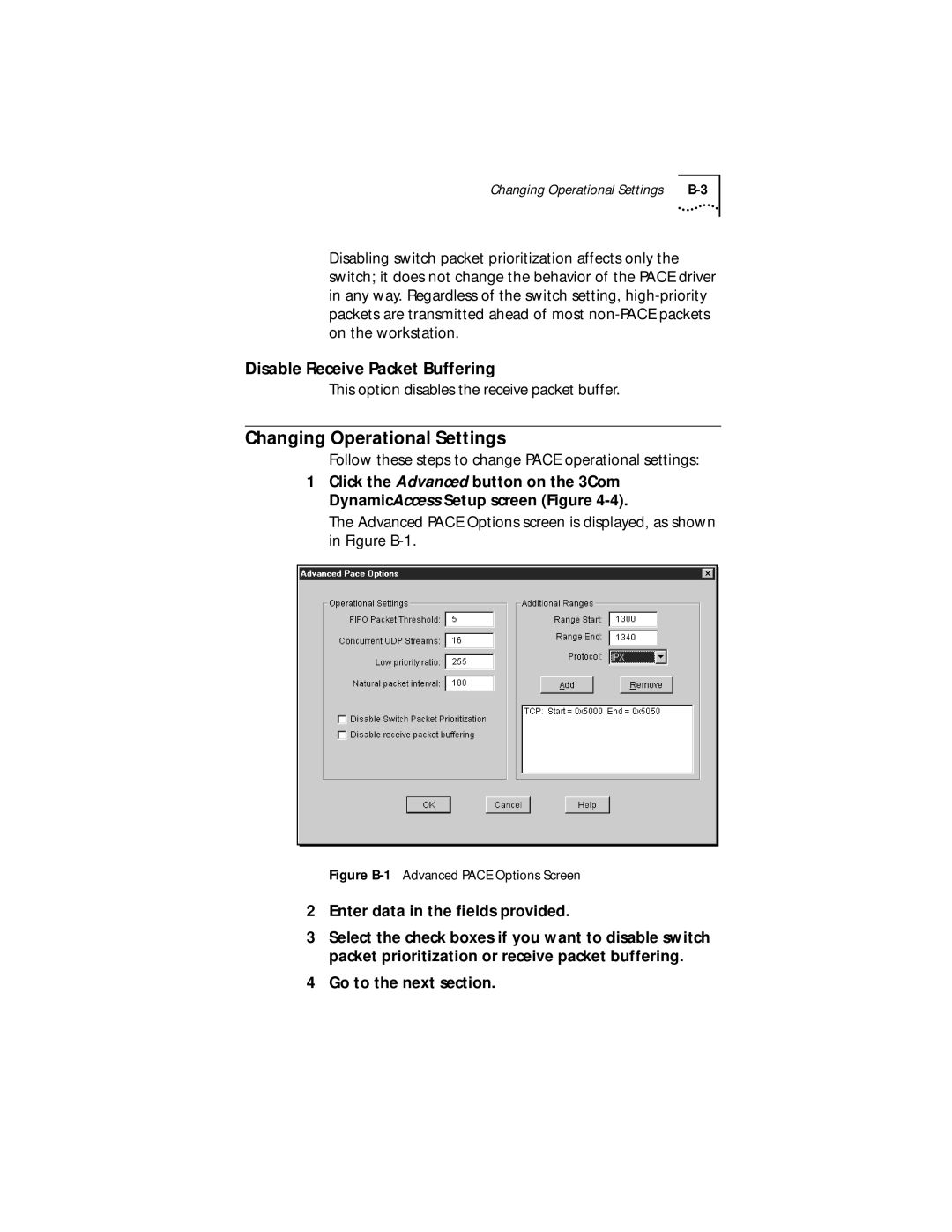 3Com XLPCI manual Changing Operational Settings, Disable Receive Packet Buffering 