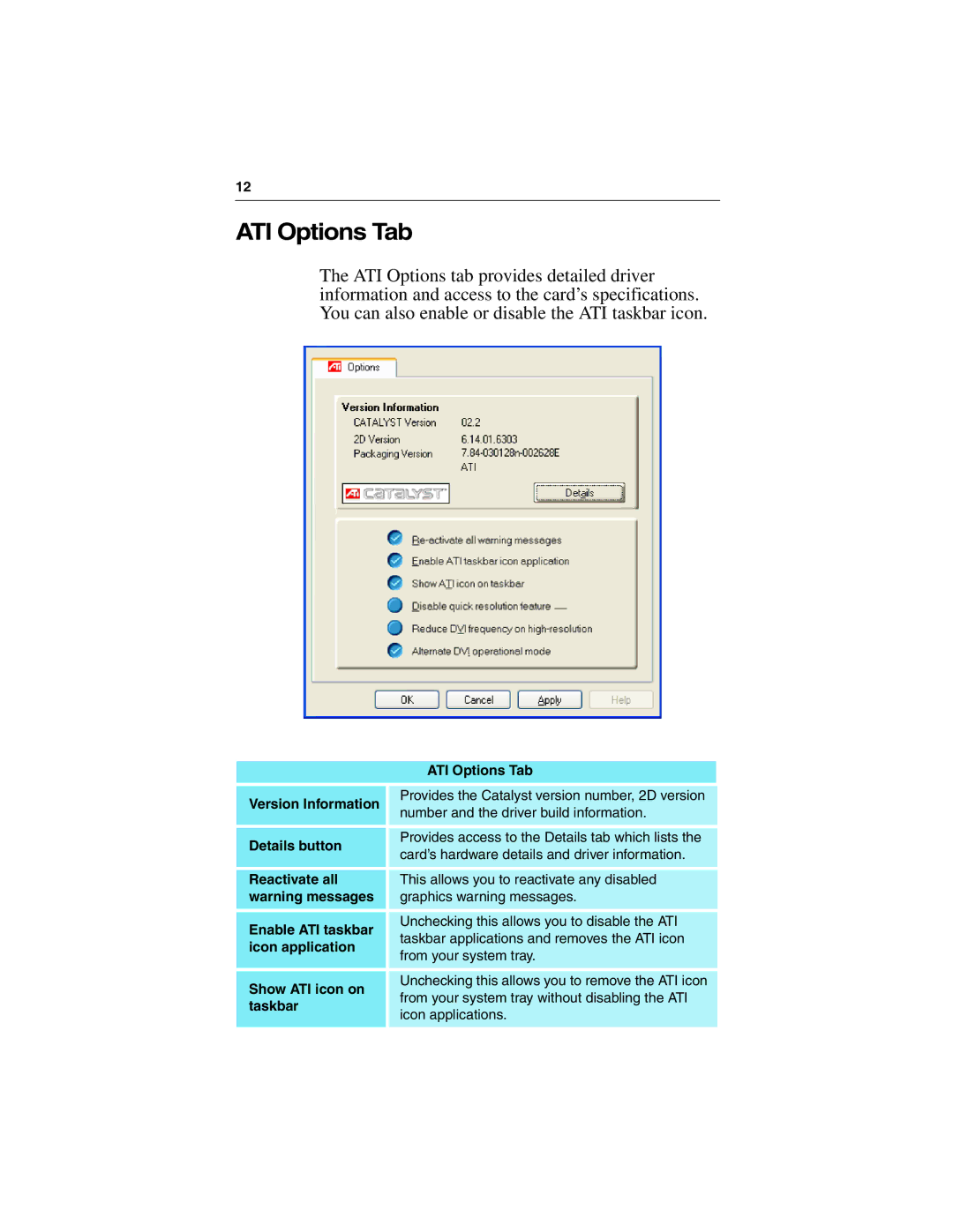 3D Connexion 137-40465-10 specifications ATI Options Tab 