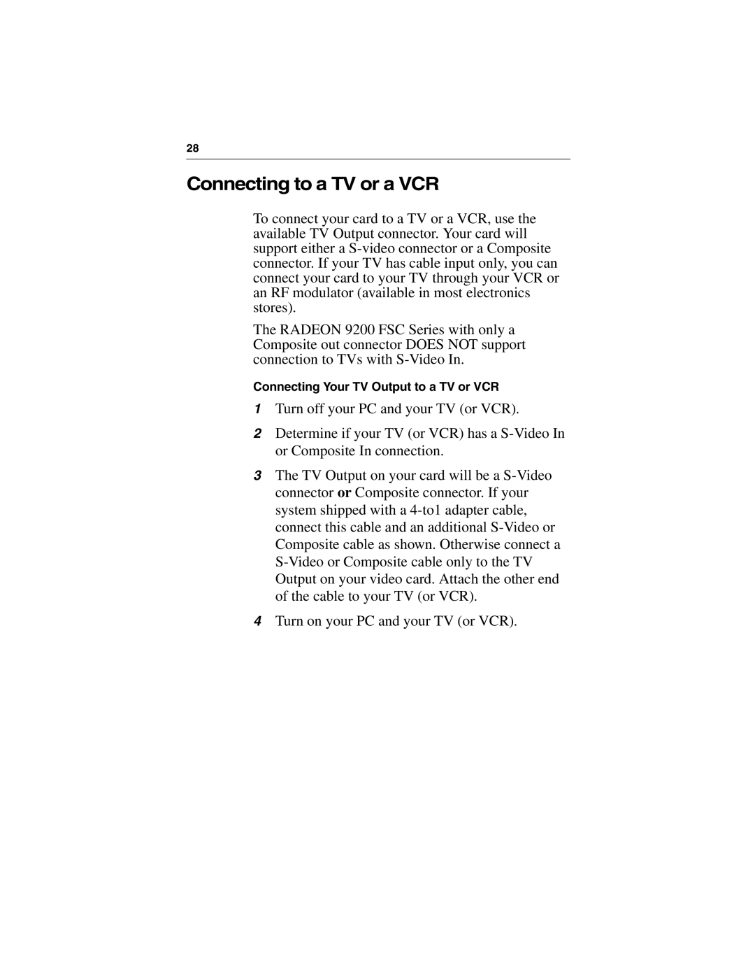 3D Connexion 137-40465-10 specifications Connecting to a TV or a VCR 