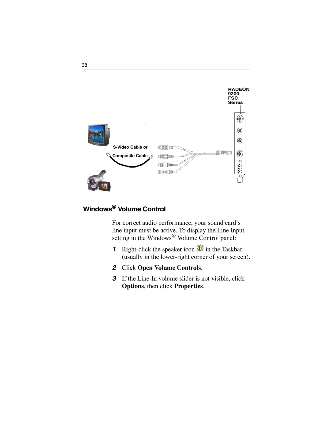 3D Connexion 137-40465-10 specifications Windows Volume Control, Click Open Volume Controls 