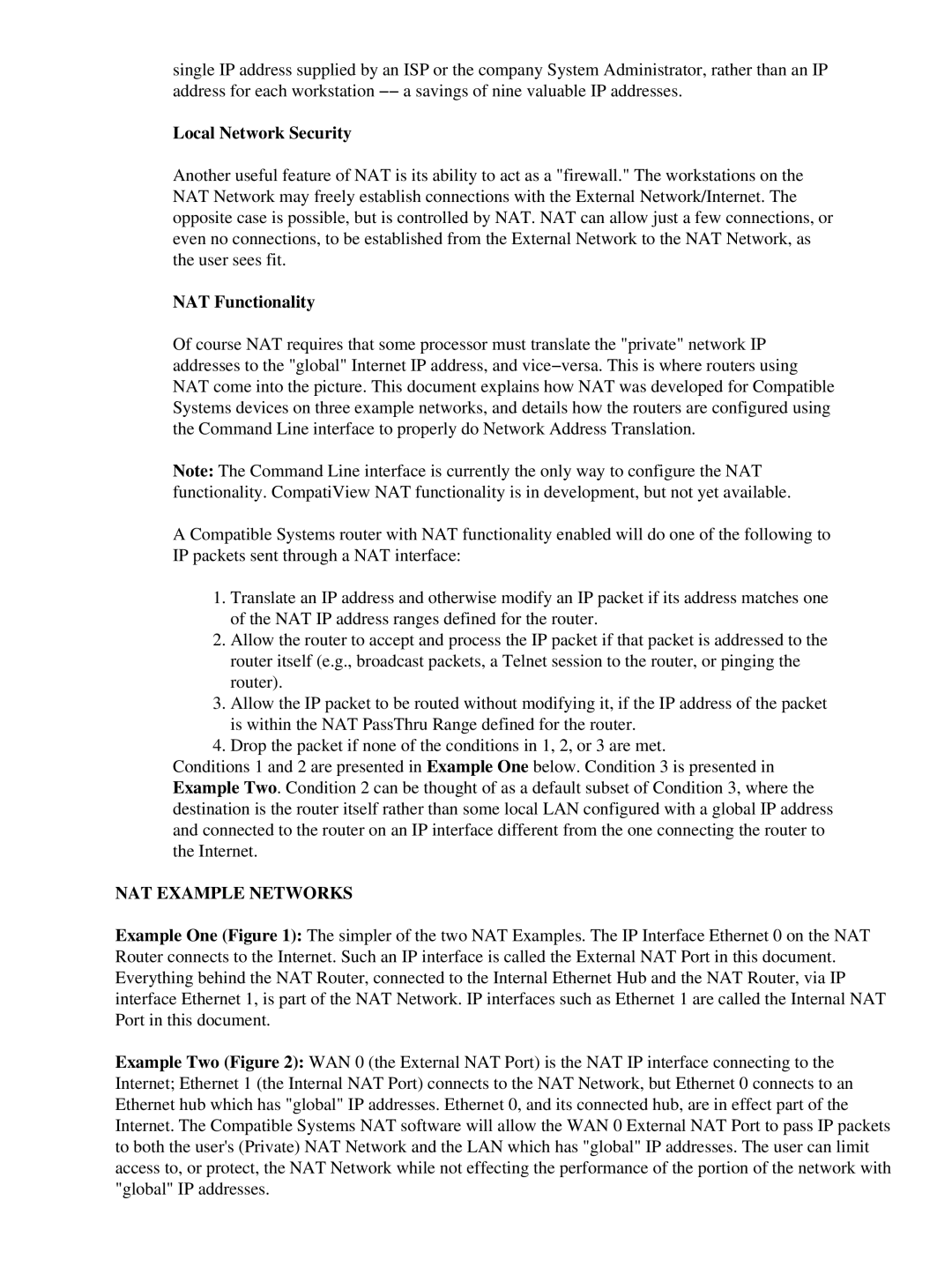 3D Connexion 17621 setup guide Local Network Security, NAT Functionality 