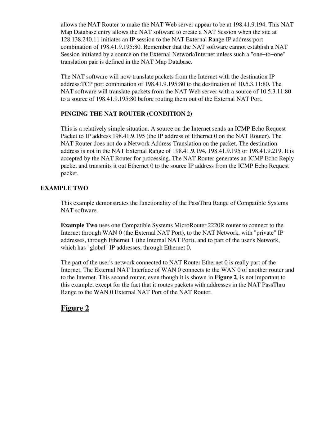 3D Connexion 17621 setup guide Pinging the NAT Router Condition, Example TWO 