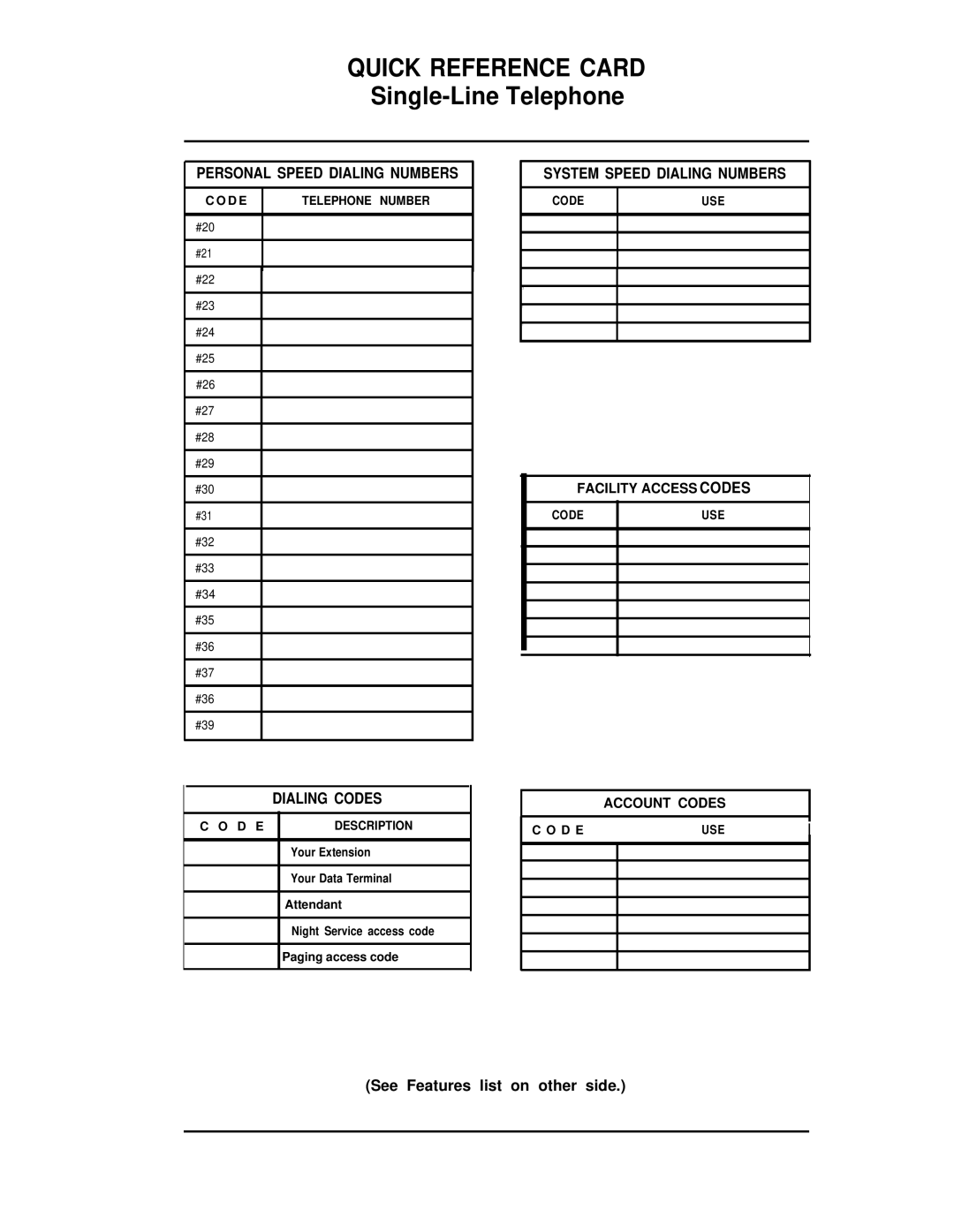 3D Connexion 555-540-702 manual Quick Reference Card Single-Line Telephone 