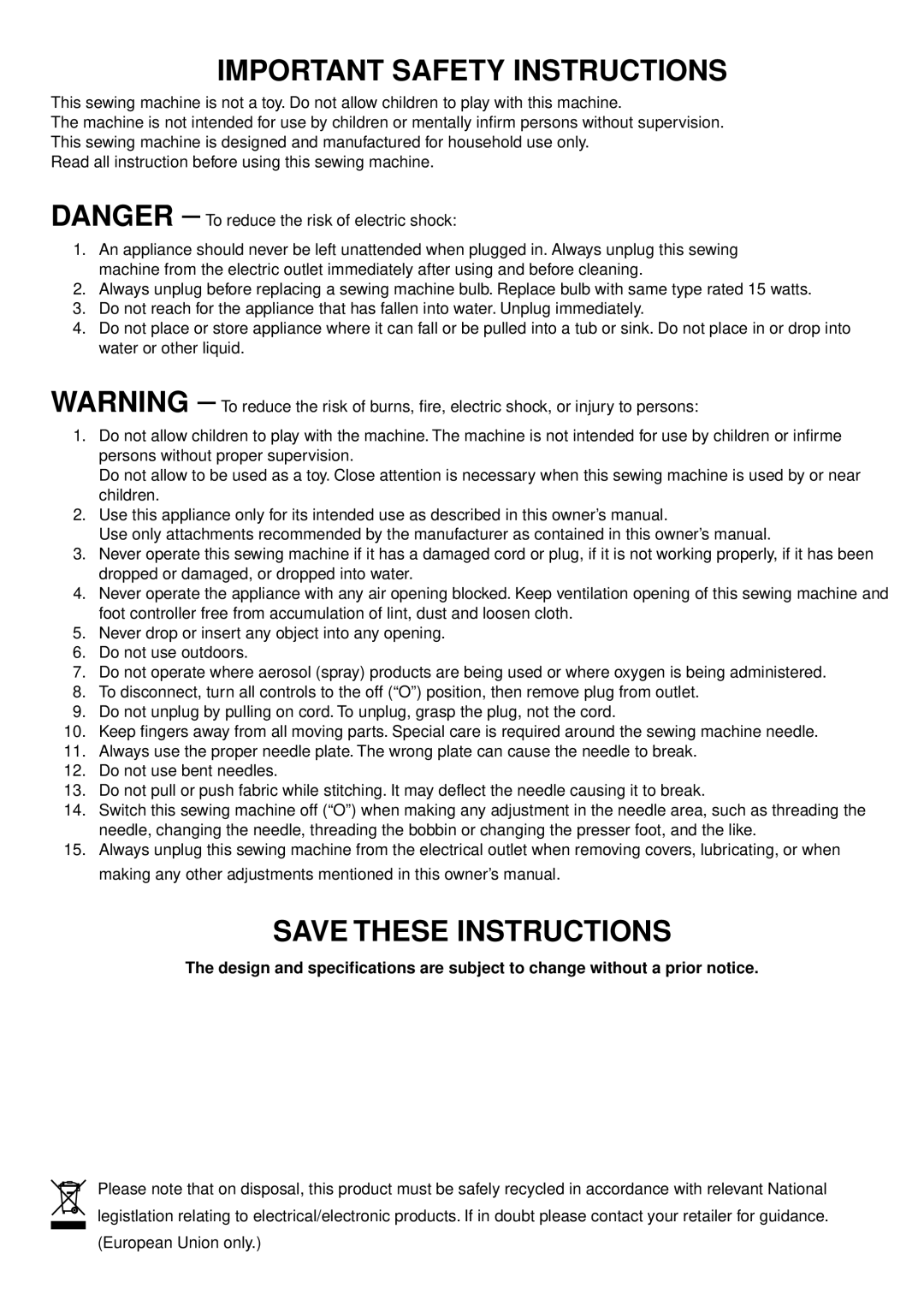 3D Connexion 7318 instruction manual Important Safety Instructions 