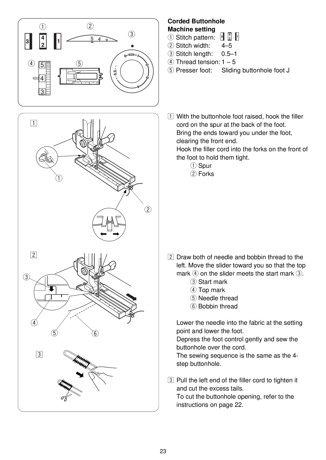 3D Connexion 7318 instruction manual Corded Buttonhole 