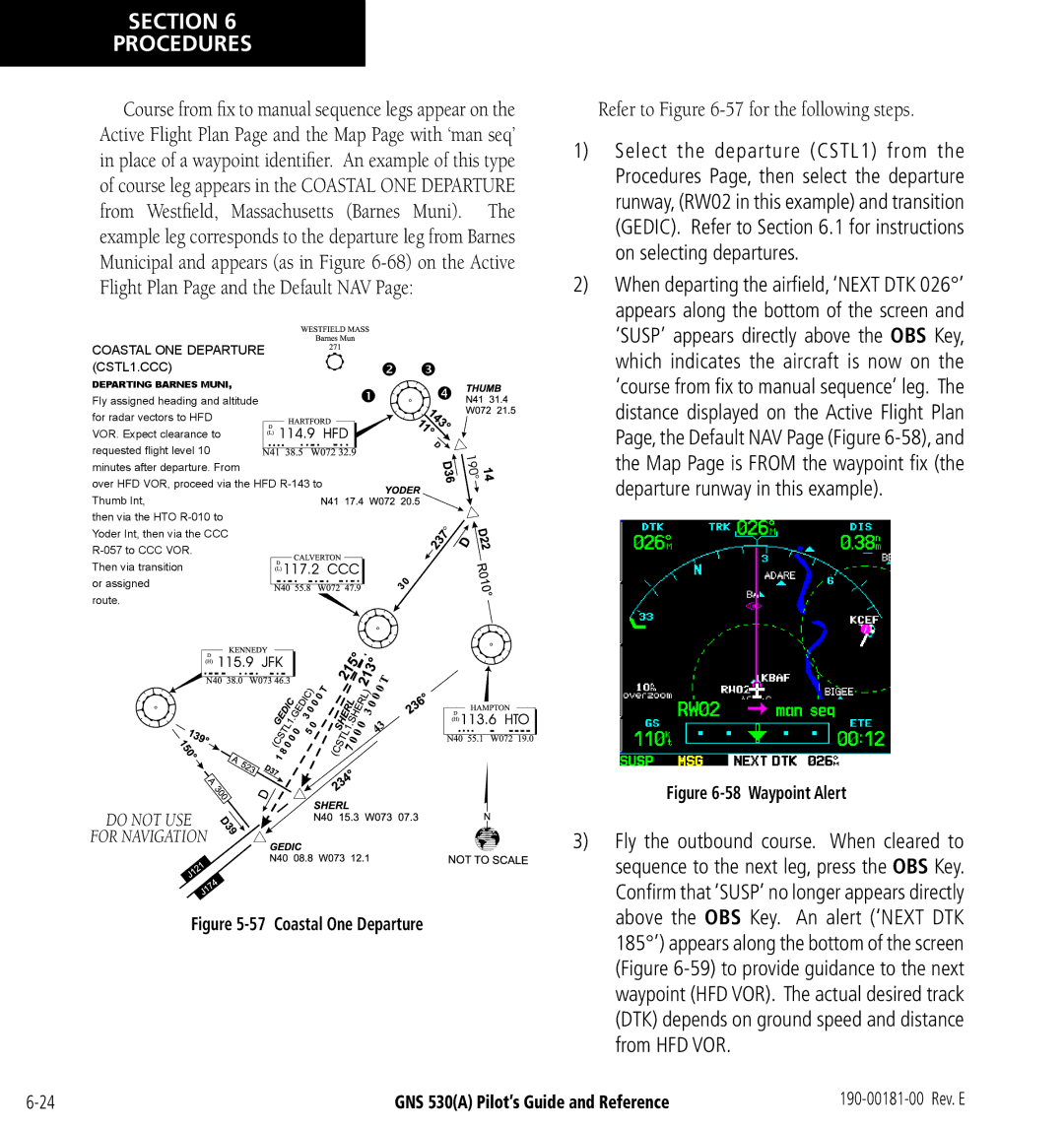 3D Connexion GNS 530(A) manual On selecting departures, Departure runway in this example 