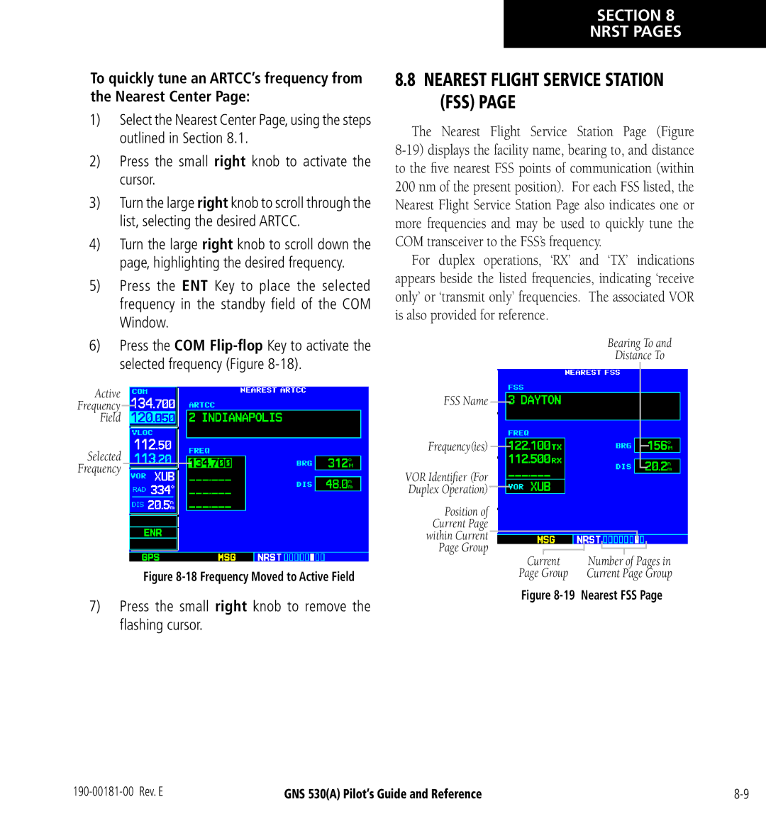 3D Connexion GNS 530(A) manual Nearest Flight Service Station FSS 