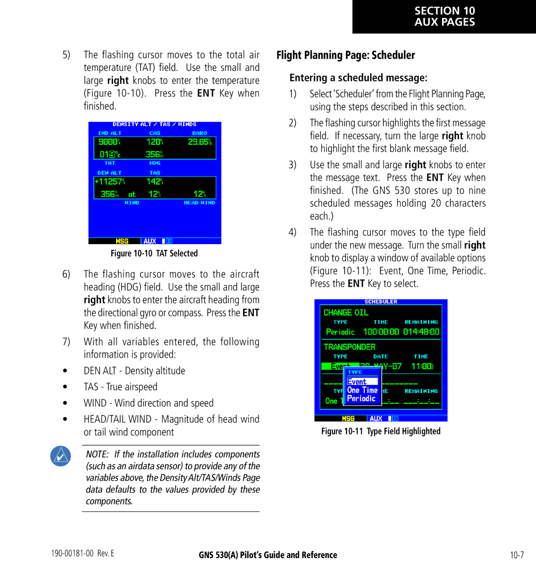 3D Connexion GNS 530(A) manual Flight Planning Page Scheduler, Entering a scheduled message 