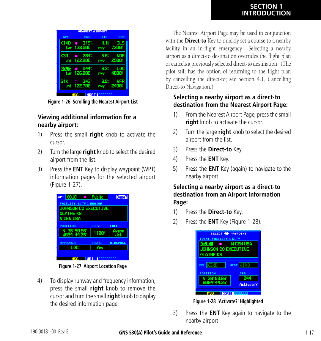 3D Connexion GNS 530(A) manual Viewing additional information for a nearby airport 