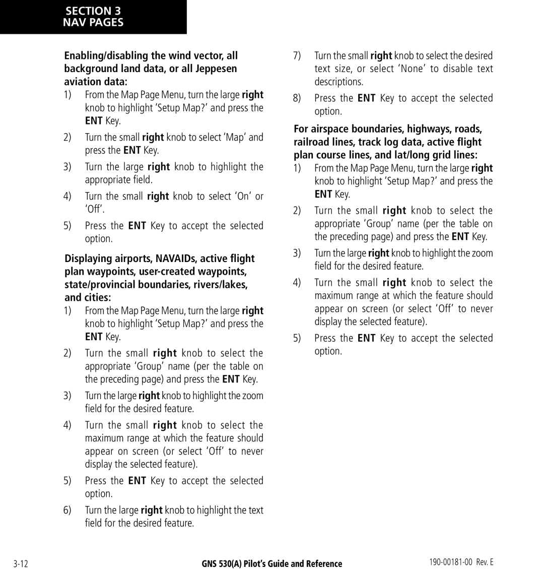 3D Connexion GNS 530(A) manual Section NAV Pages 