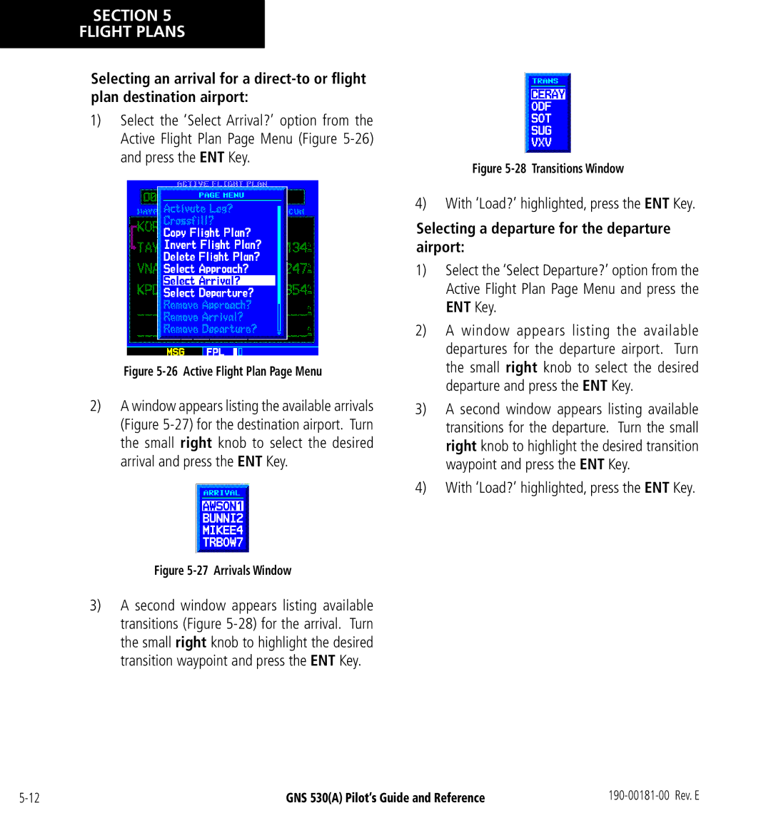 3D Connexion GNS 530(A) manual With ‘Load?’ highlighted, press the ENT Key, Selecting a departure for the departure airport 