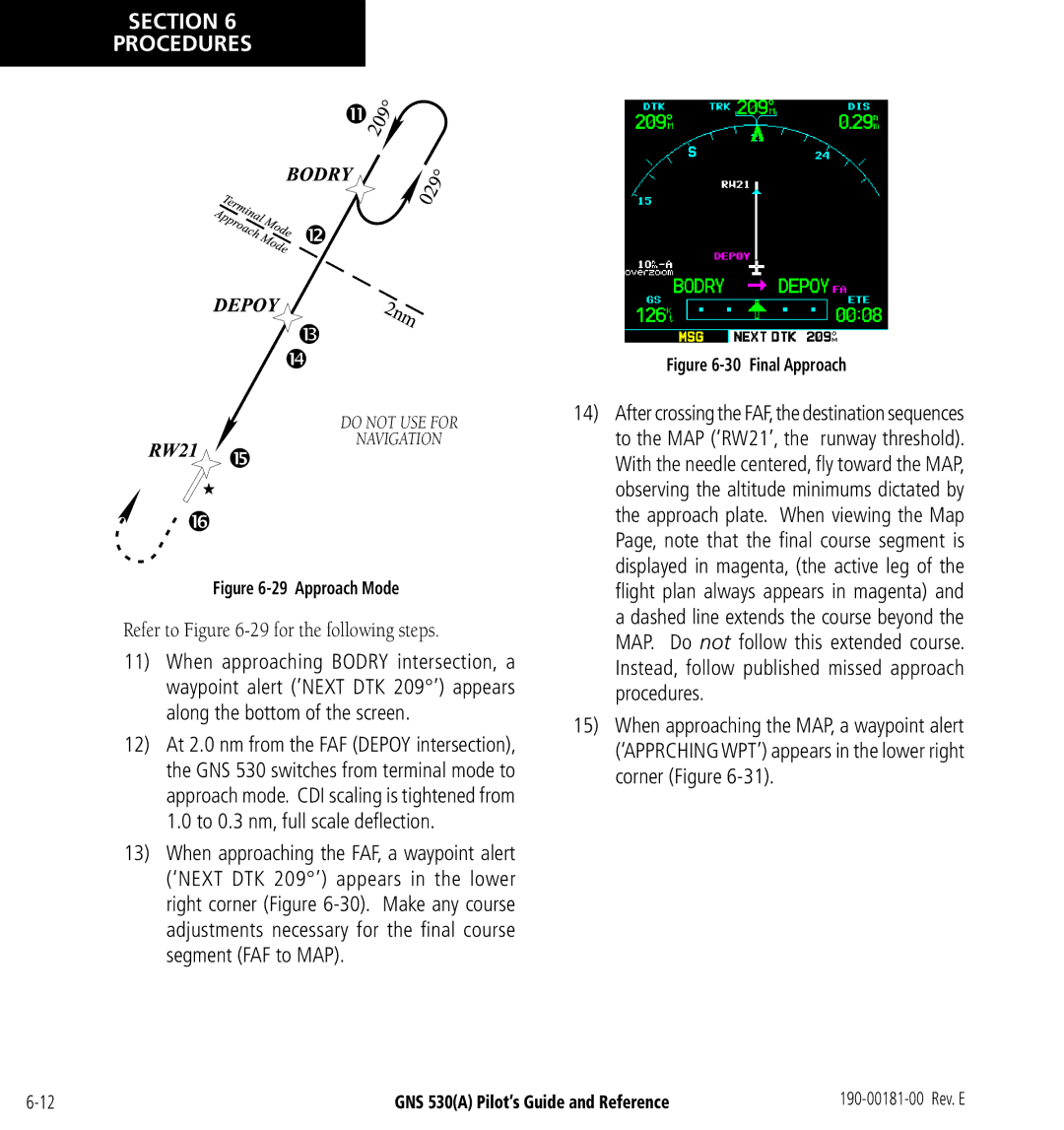 3D Connexion GNS 530(A) manual Refer to -29 for the following steps, Approach Mode 