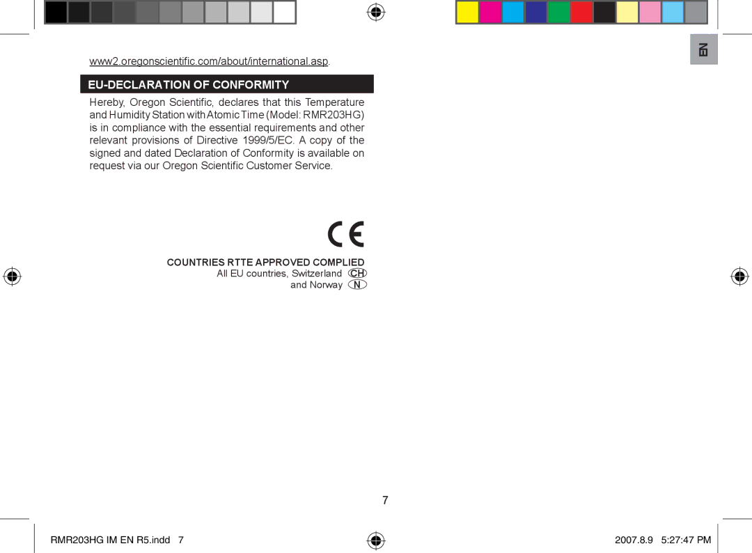 3D Connexion RMR203HG user manual EU-DECLARATION of Conformity 