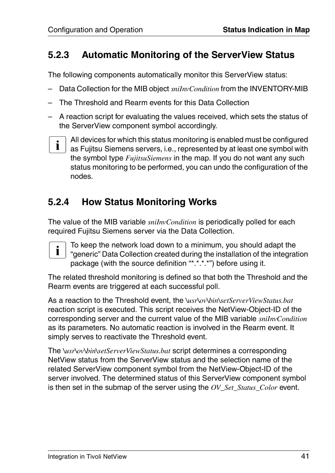 3D Connexion TivoII manual Automatic Monitoring of the ServerView Status, How Status Monitoring Works 