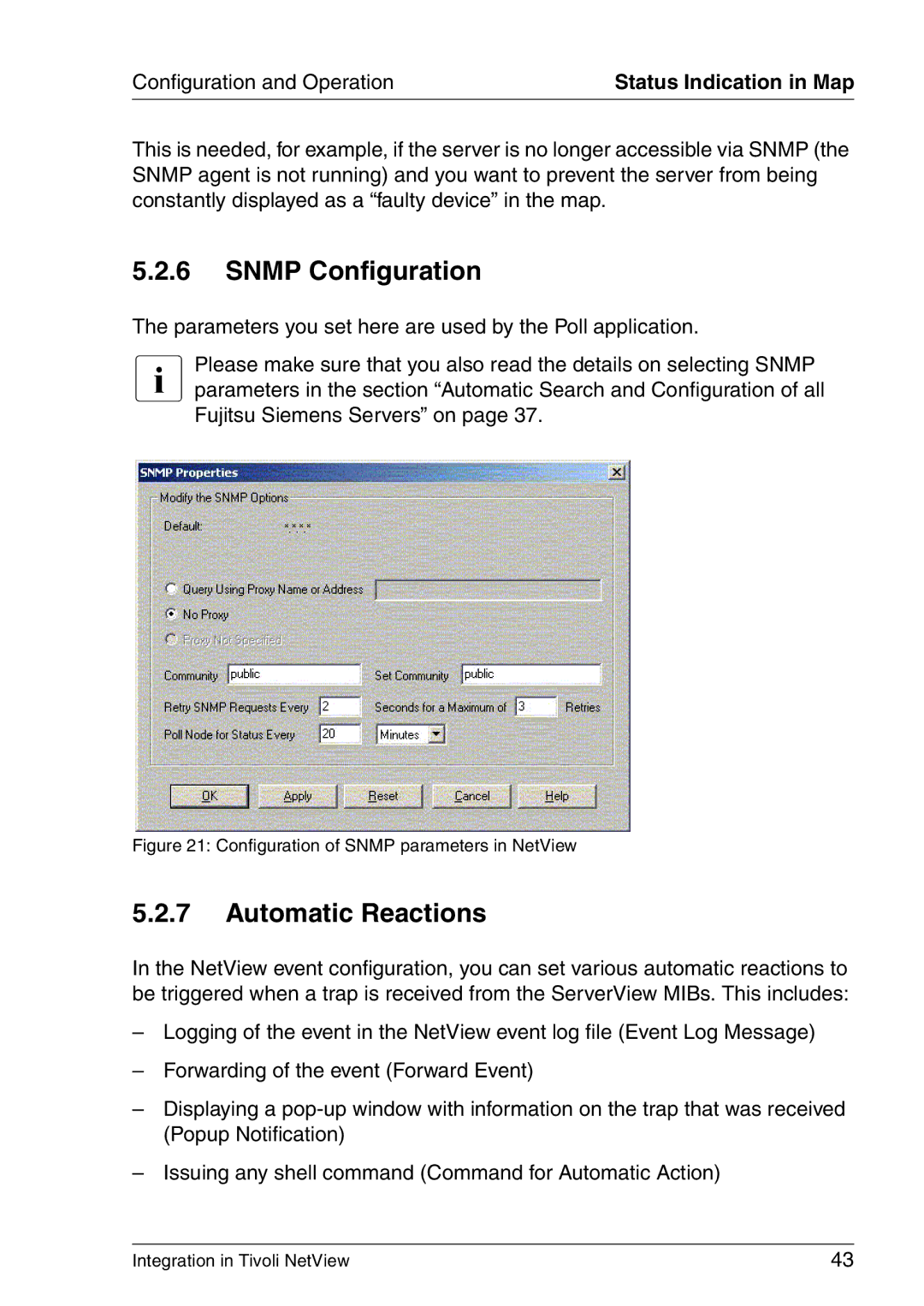 3D Connexion TivoII manual Snmp Configuration, Automatic Reactions 