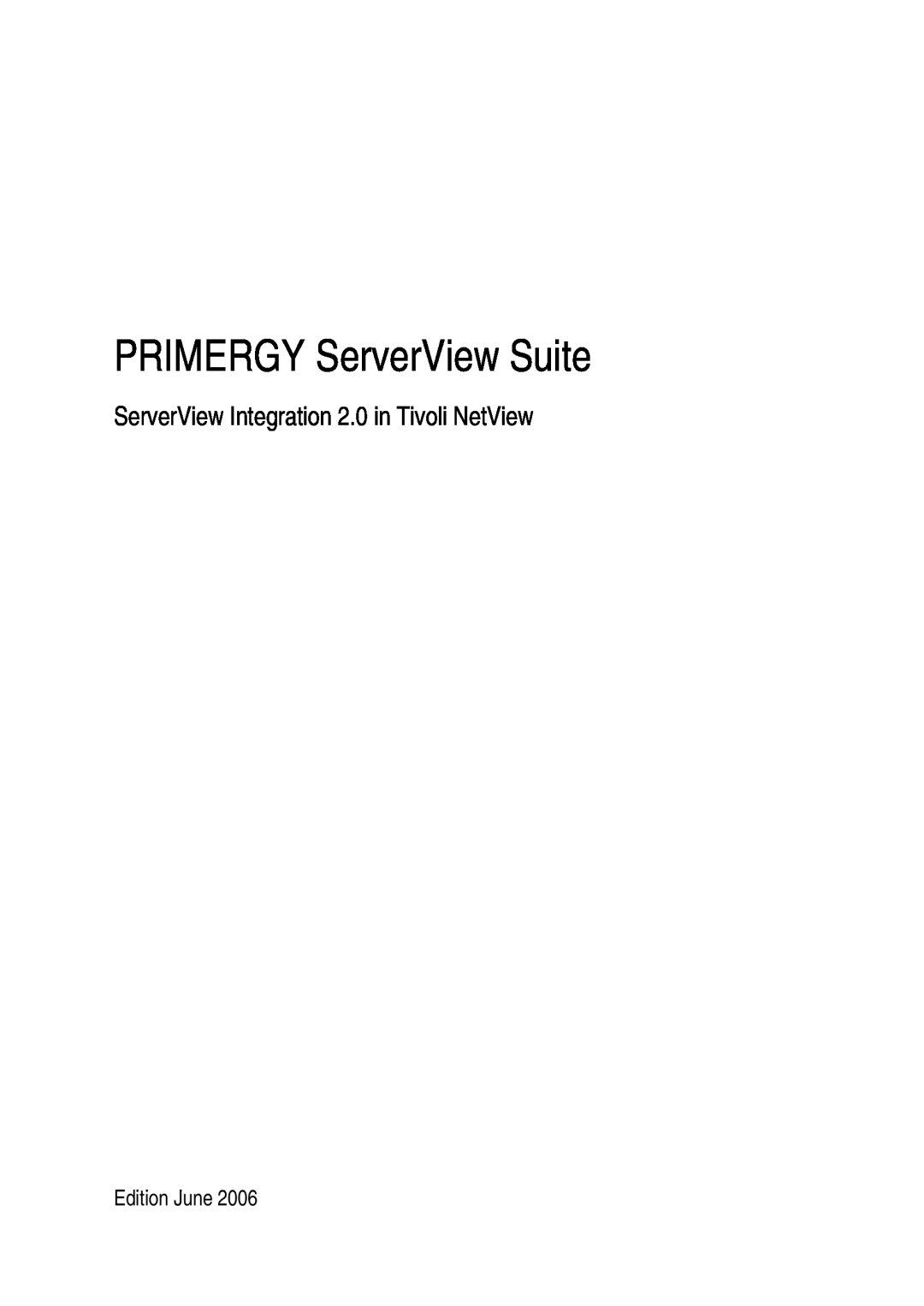 3D Connexion TivoII manual PRIMERGY ServerView Suite, ServerView Integration 2.0 in Tivoli NetView 