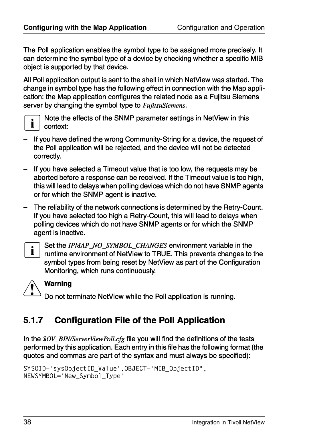 3D Connexion TivoII manual 5.1.7Configuration File of the Poll Application, VWarning, Configuring with the Map Application 