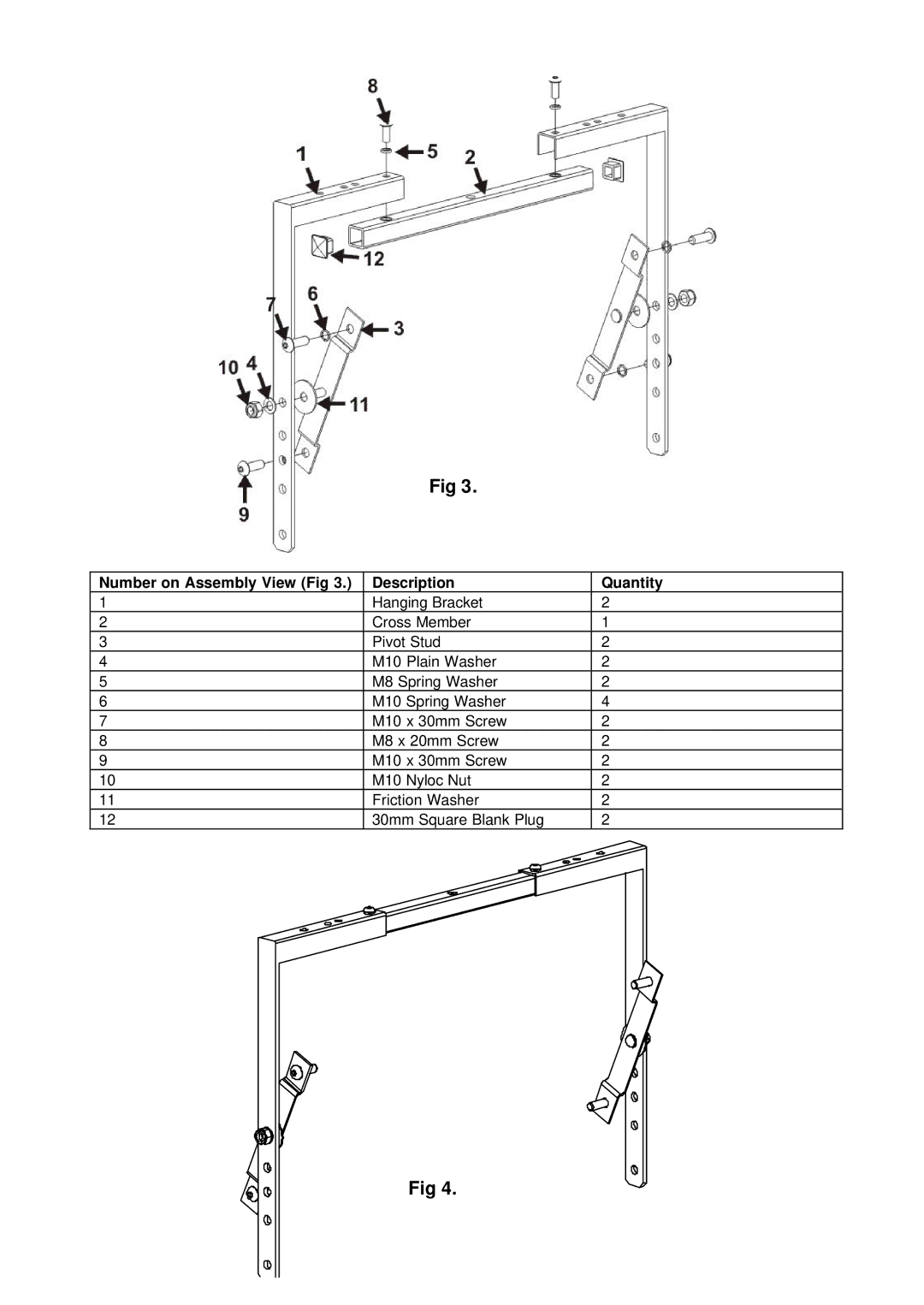 3D Connexion V300 user manual Number on Assembly View Fig Description Quantity 