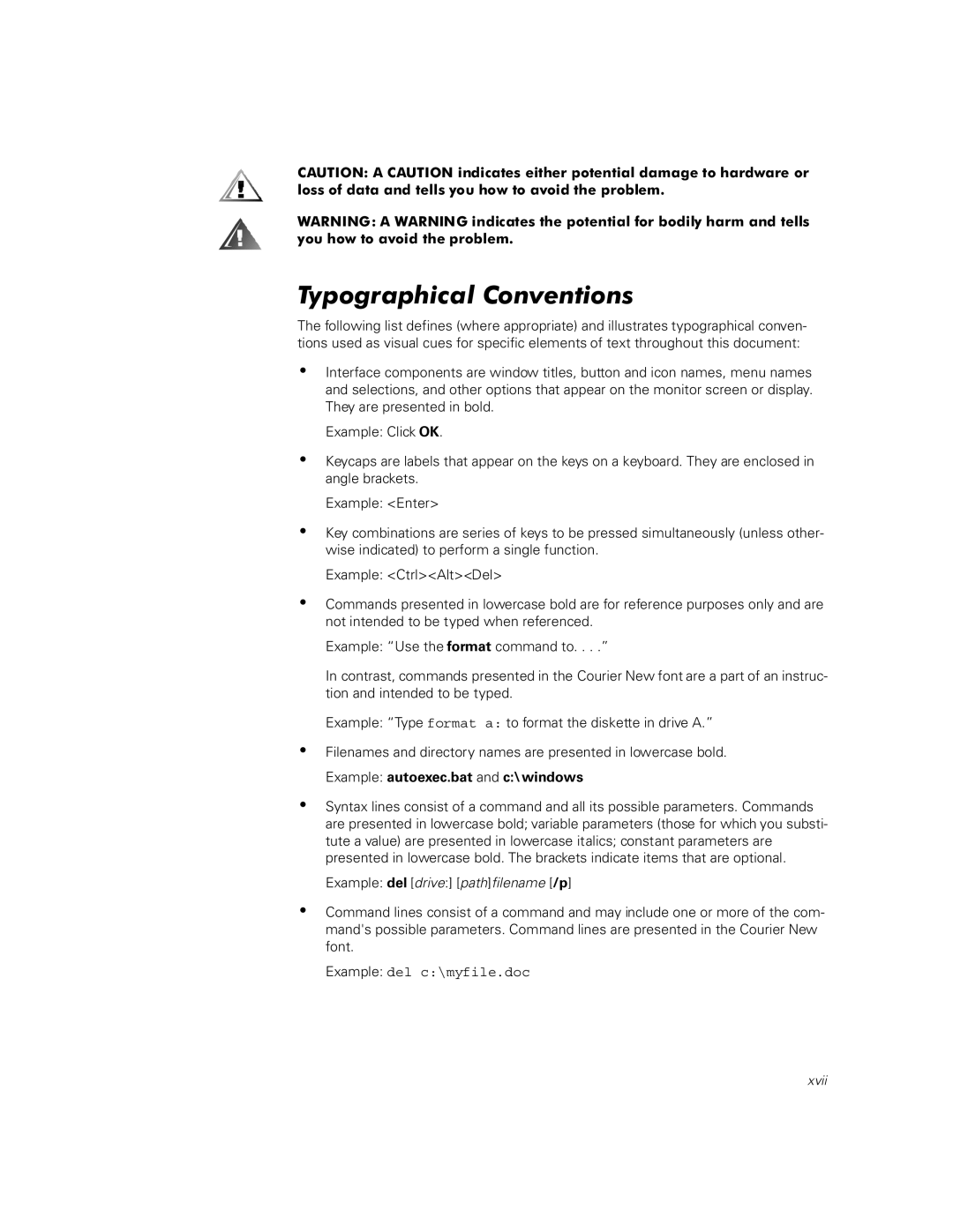 3D Innovations 300 appendix Example del drive pathfilename /p, Example del c\myfile.doc 