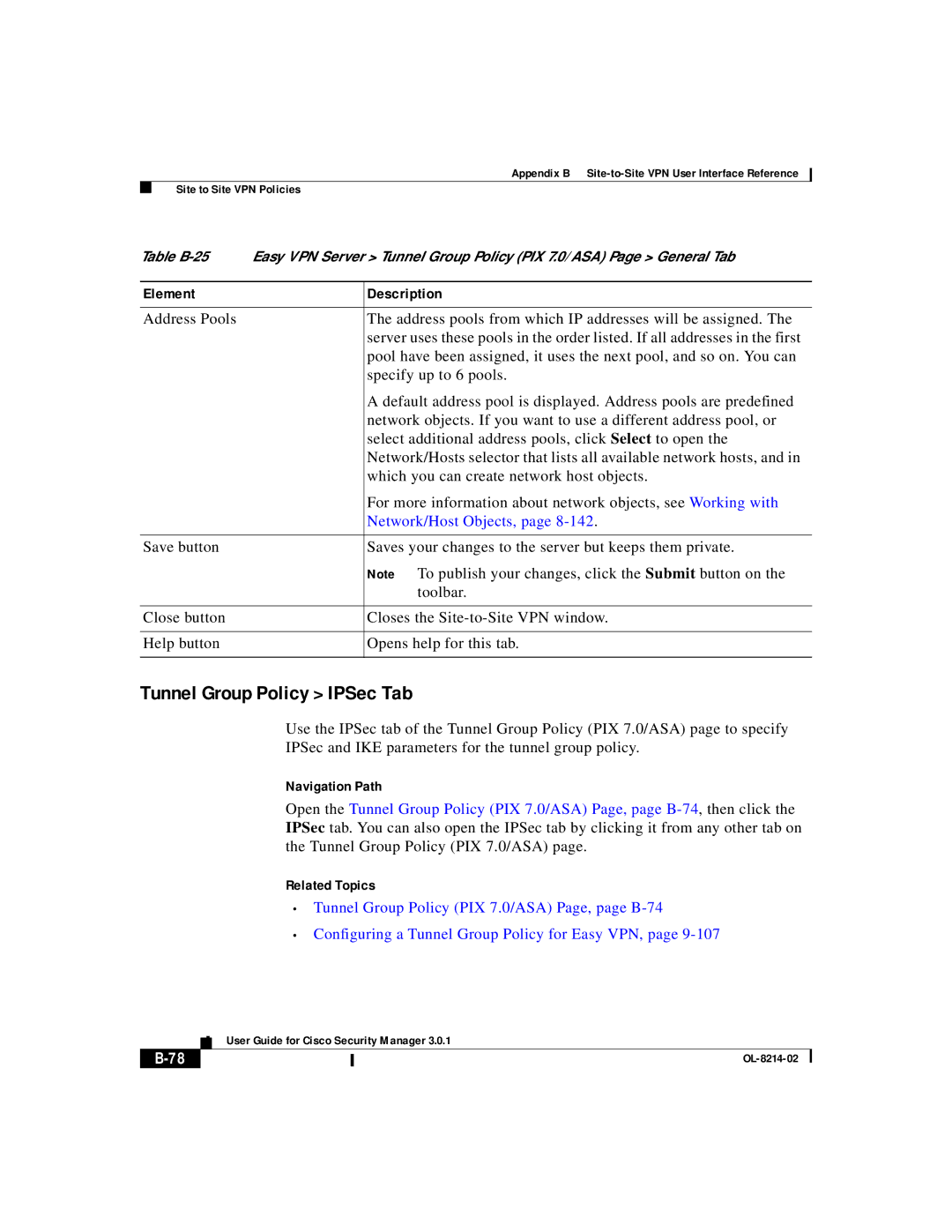 3D Innovations 3.0.1 appendix Tunnel Group Policy IPSec Tab, Network/Host Objects 