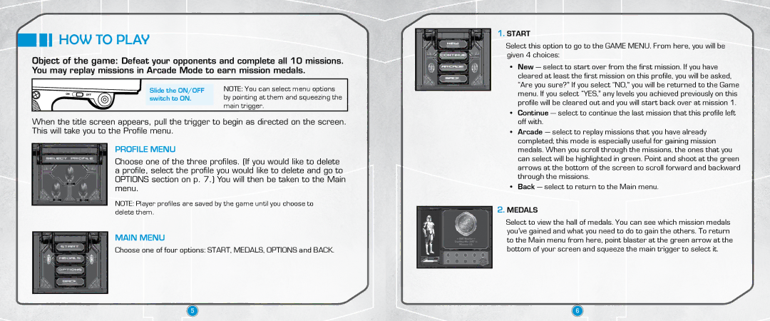 3D Innovations 68417800000 manual HOW to Play, Start, Medals 