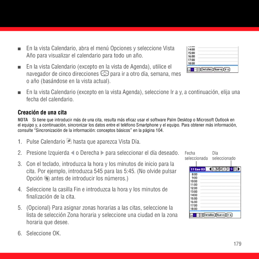 3D Innovations 700P manual Creación de una cita, Pulse Calendario hasta que aparezca Vista Día 