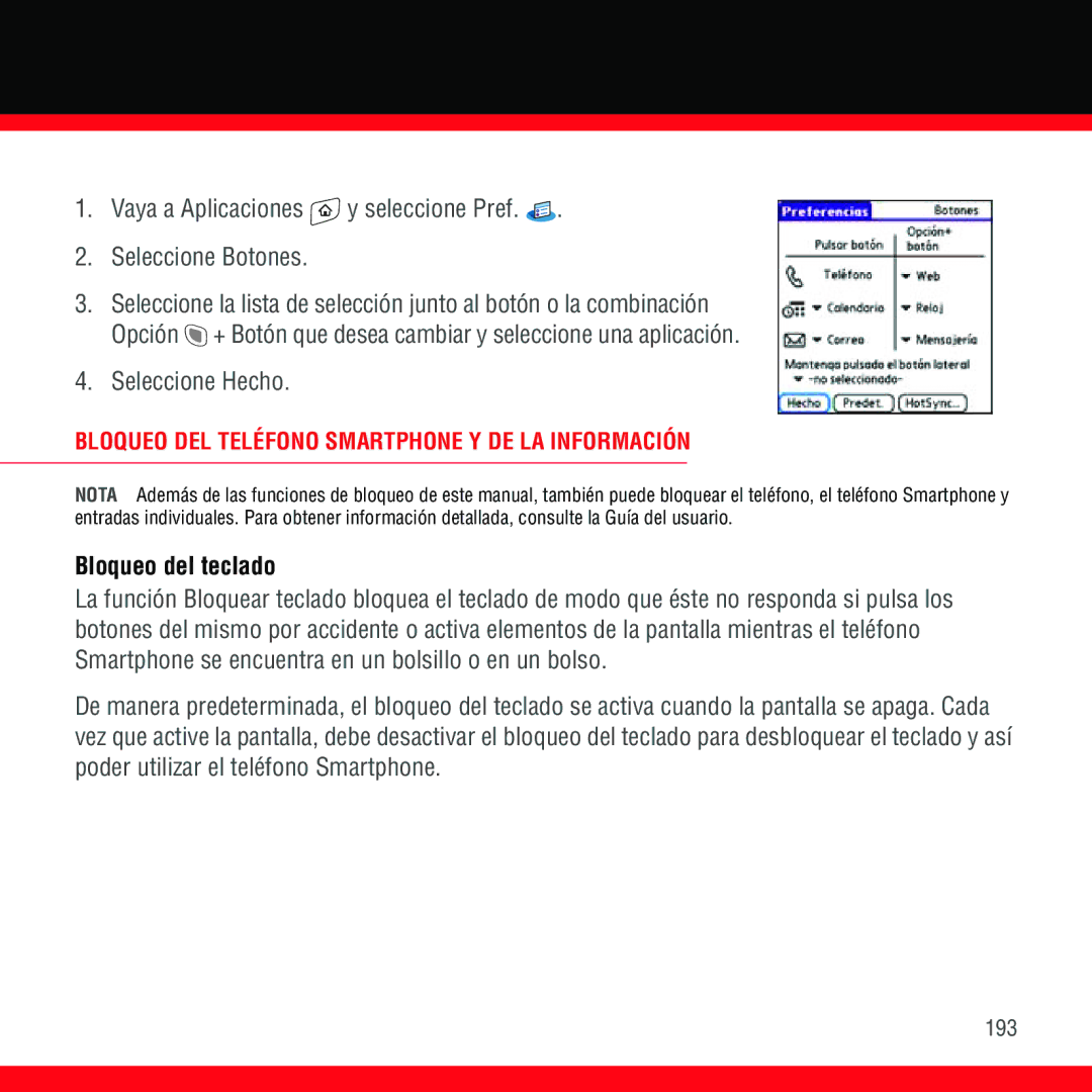 3D Innovations 700P manual Vaya a Aplicaciones y seleccione Pref Seleccione Botones, Bloqueo del teclado 