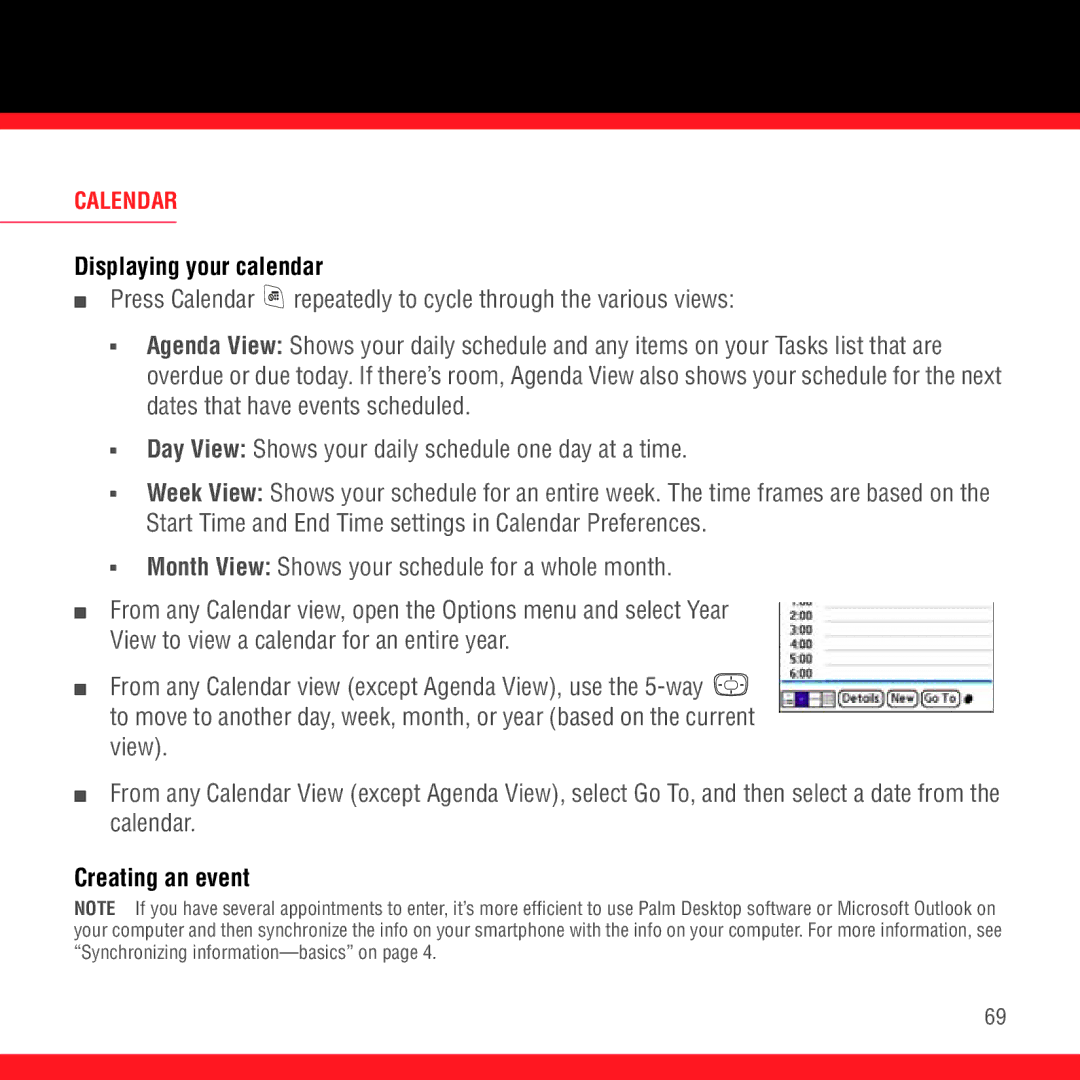 3D Innovations 700P manual Displaying your calendar, Creating an event, Calendar 