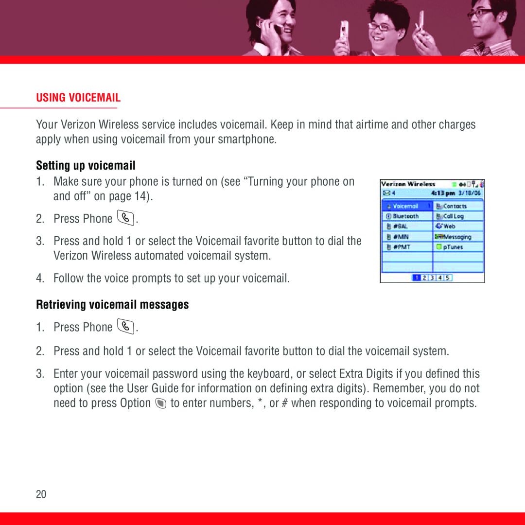 3D Innovations 700P manual Setting up voicemail, Retrieving voicemail messages, Using Voicemail 