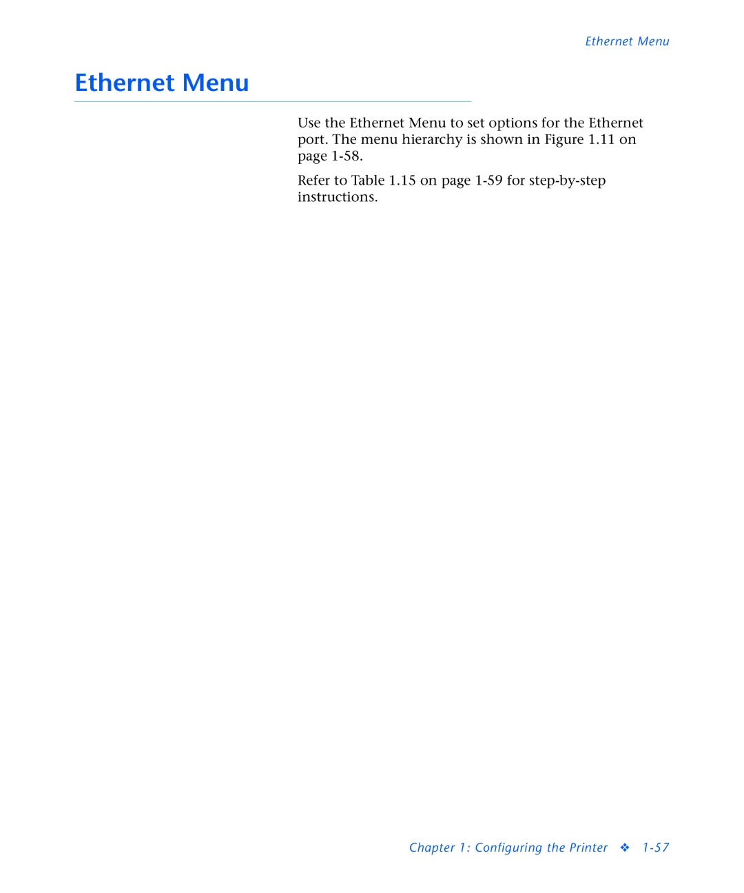 3D Innovations NC60 manual Ethernet Menu 