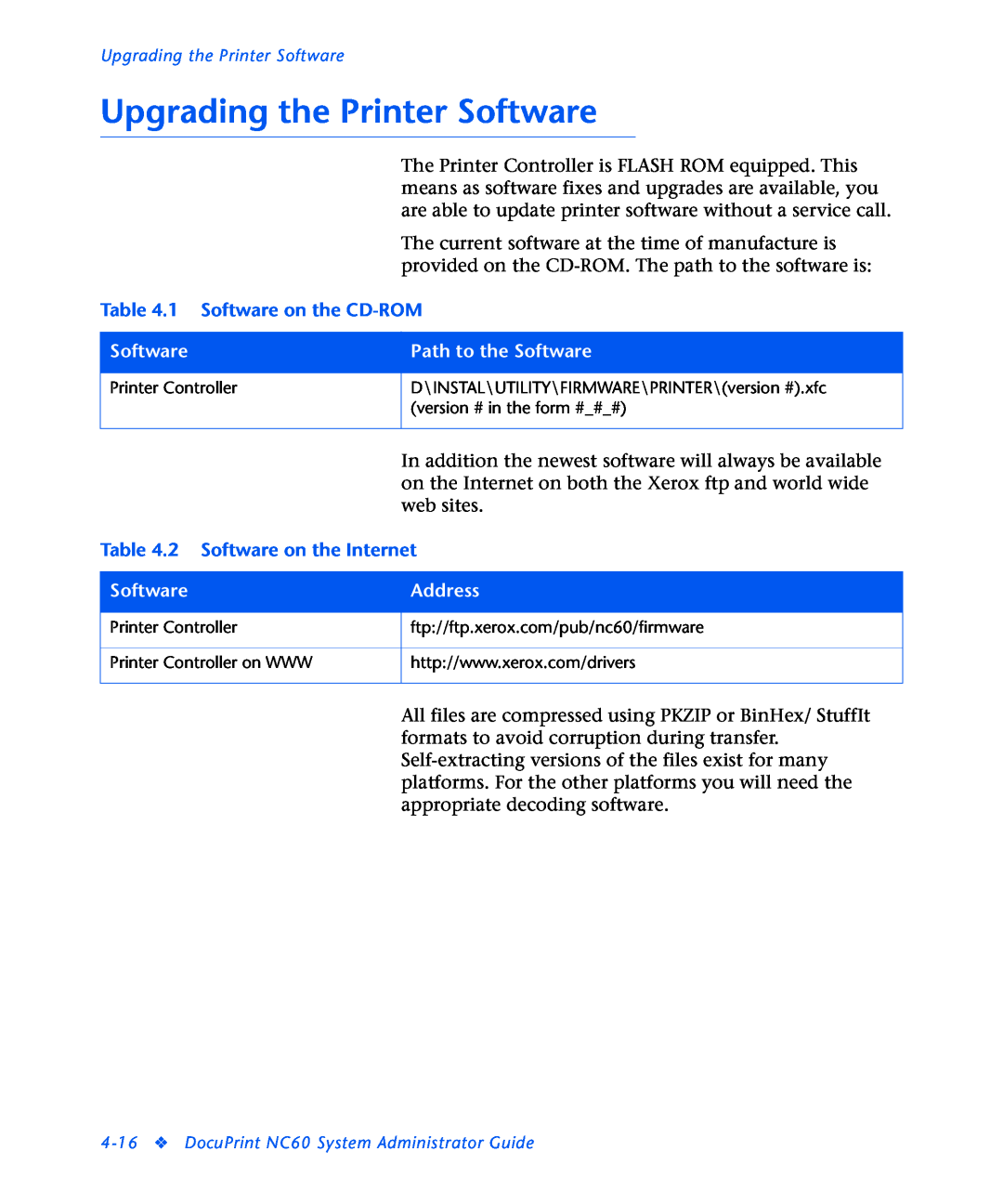 3D Innovations NC60 manual Upgrading the Printer Software, 1 Software on the CD-ROM, Path to the Software, Address 