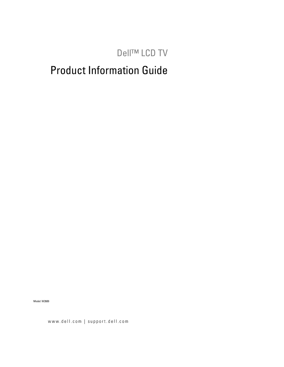 3D Innovations W2600 manual Product Information Guide 