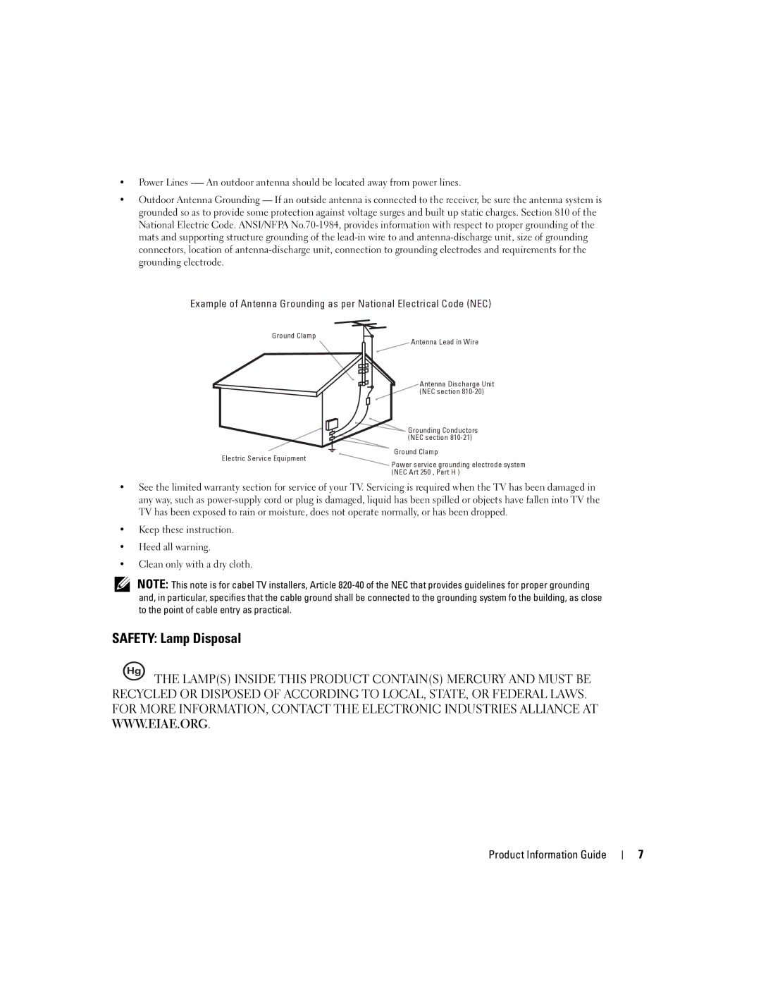 3D Innovations W2600 manual Safety Lamp Disposal 