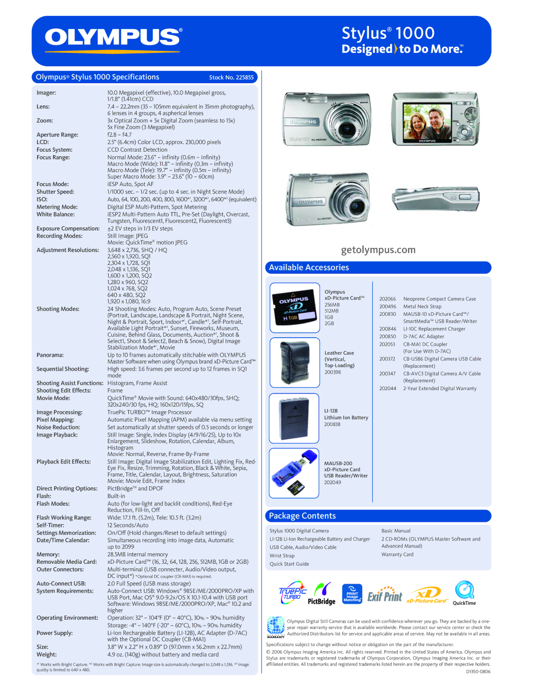 3M 1000 manual Available Accessories, Package Contents 