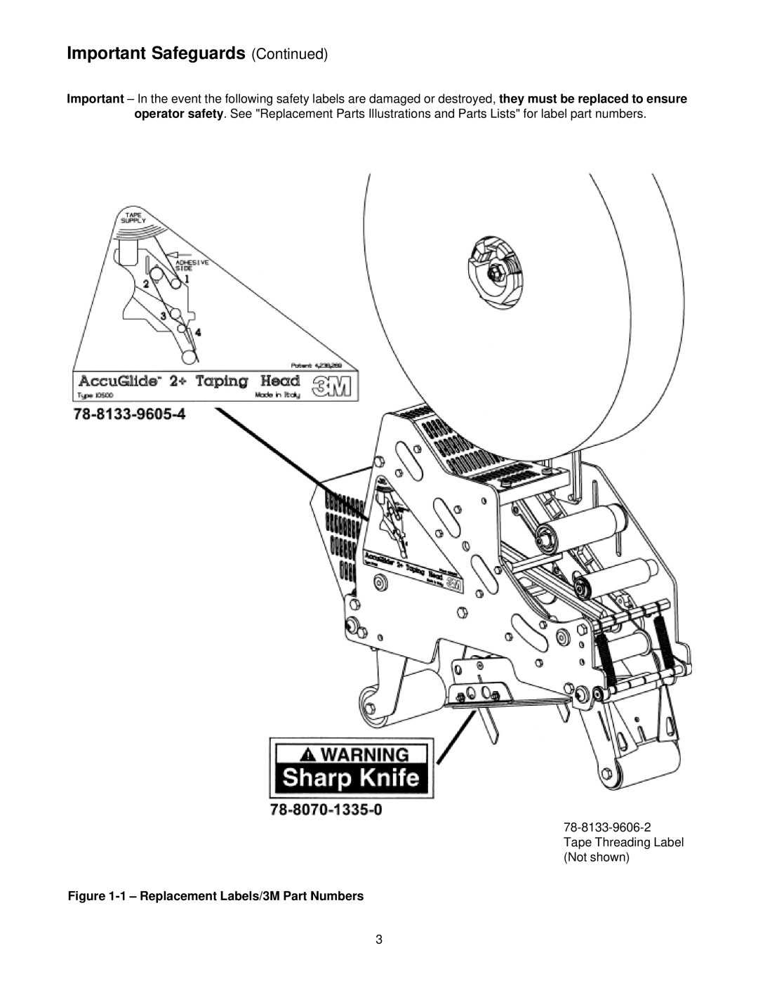 3M 10500 manual Replacement Labels/3M Part Numbers 