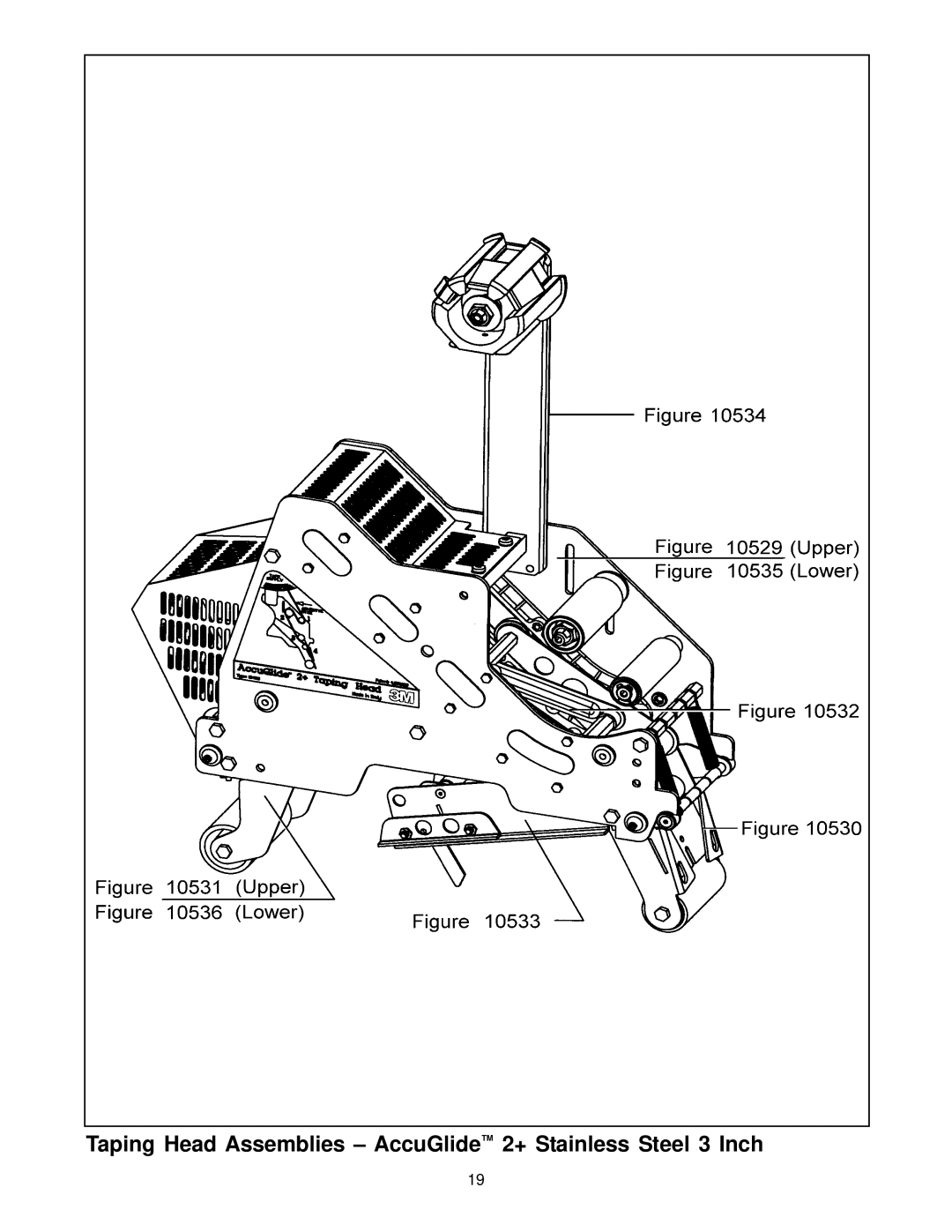 3M 10500 manual Taping Head Assemblies AccuGlide 2+ Stainless Steel 3 Inch 