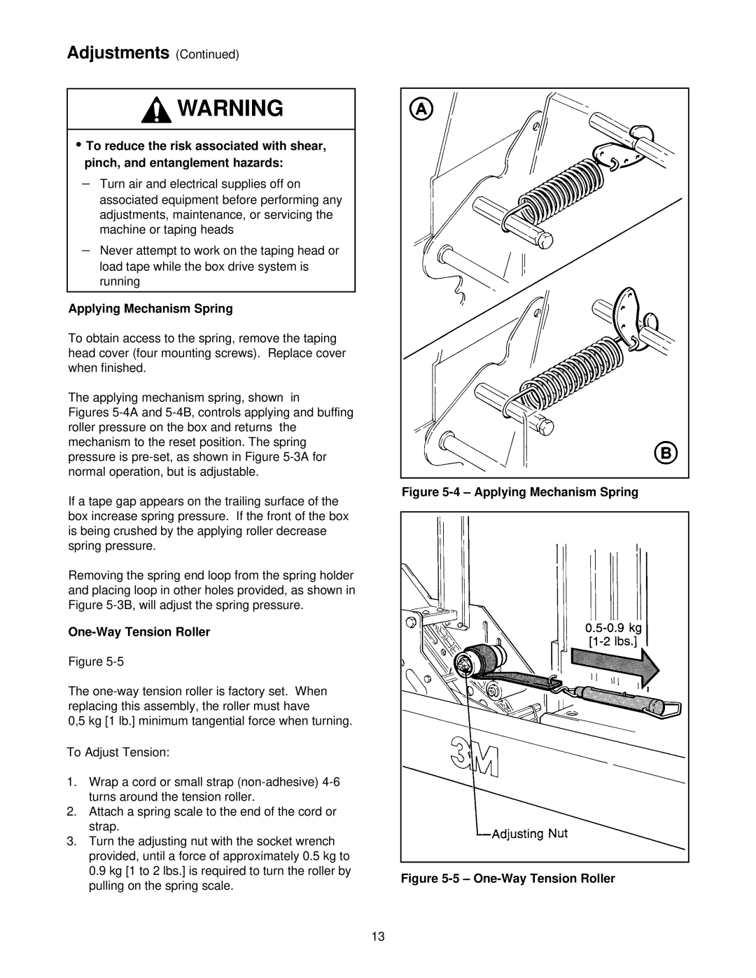 3M 10500 operating instructions Applying Mechanism Spring, One-Way Tension Roller 