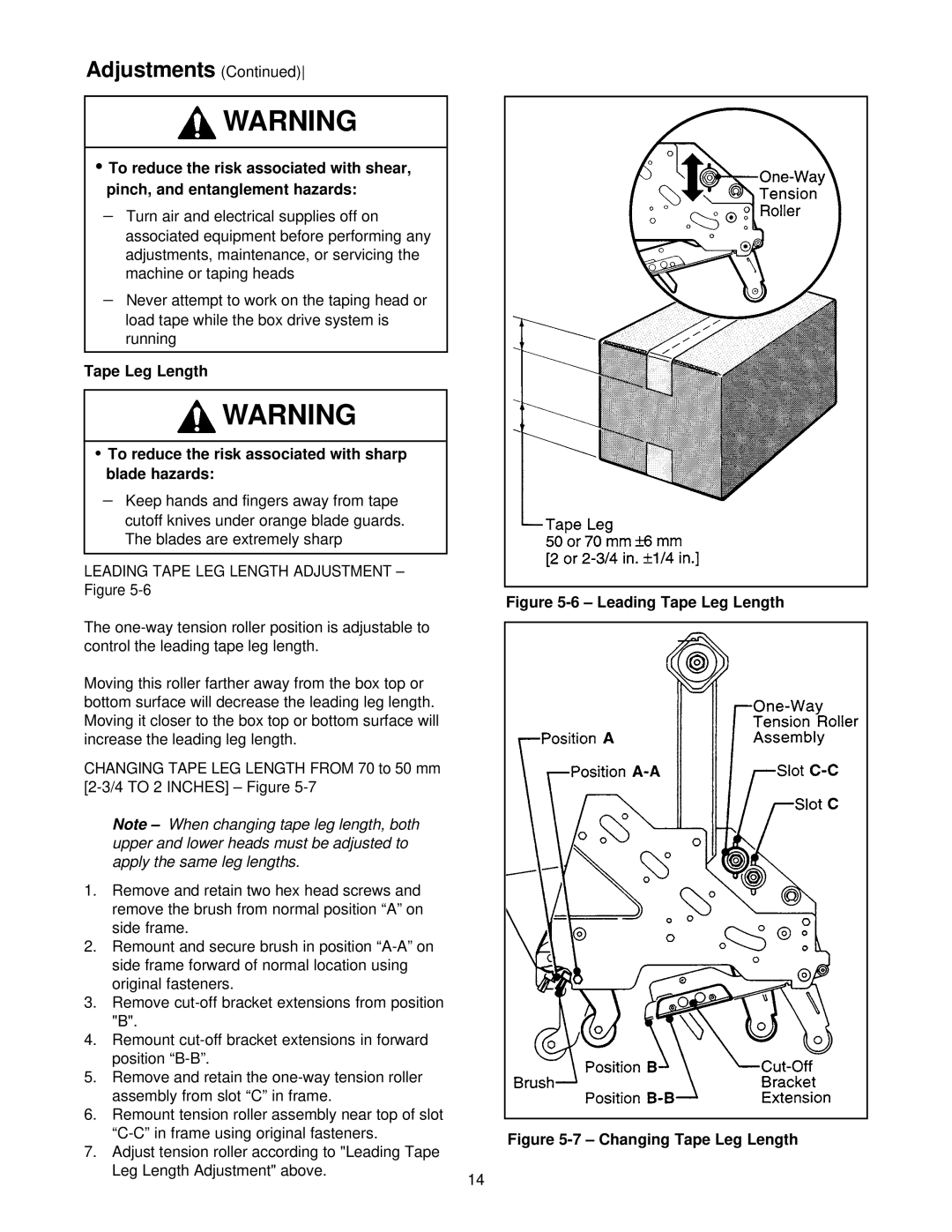 3M 10500 operating instructions Leading Tape Leg Length 