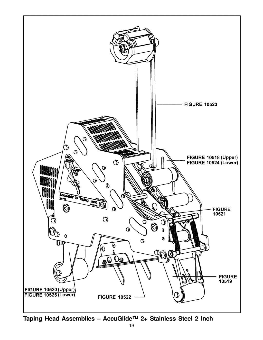 3M 10500 operating instructions Taping Head Assemblies AccuGlide 2+ Stainless Steel 2 Inch 