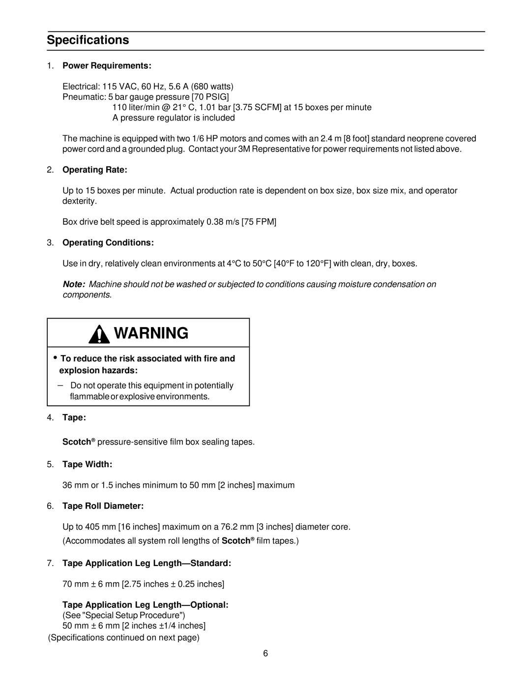 3M 10700, MN55144-1000 manual Specifications 