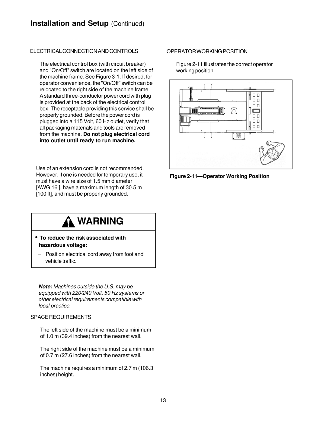 3M MN55144-1000, 10700 manual Operator Working Position 