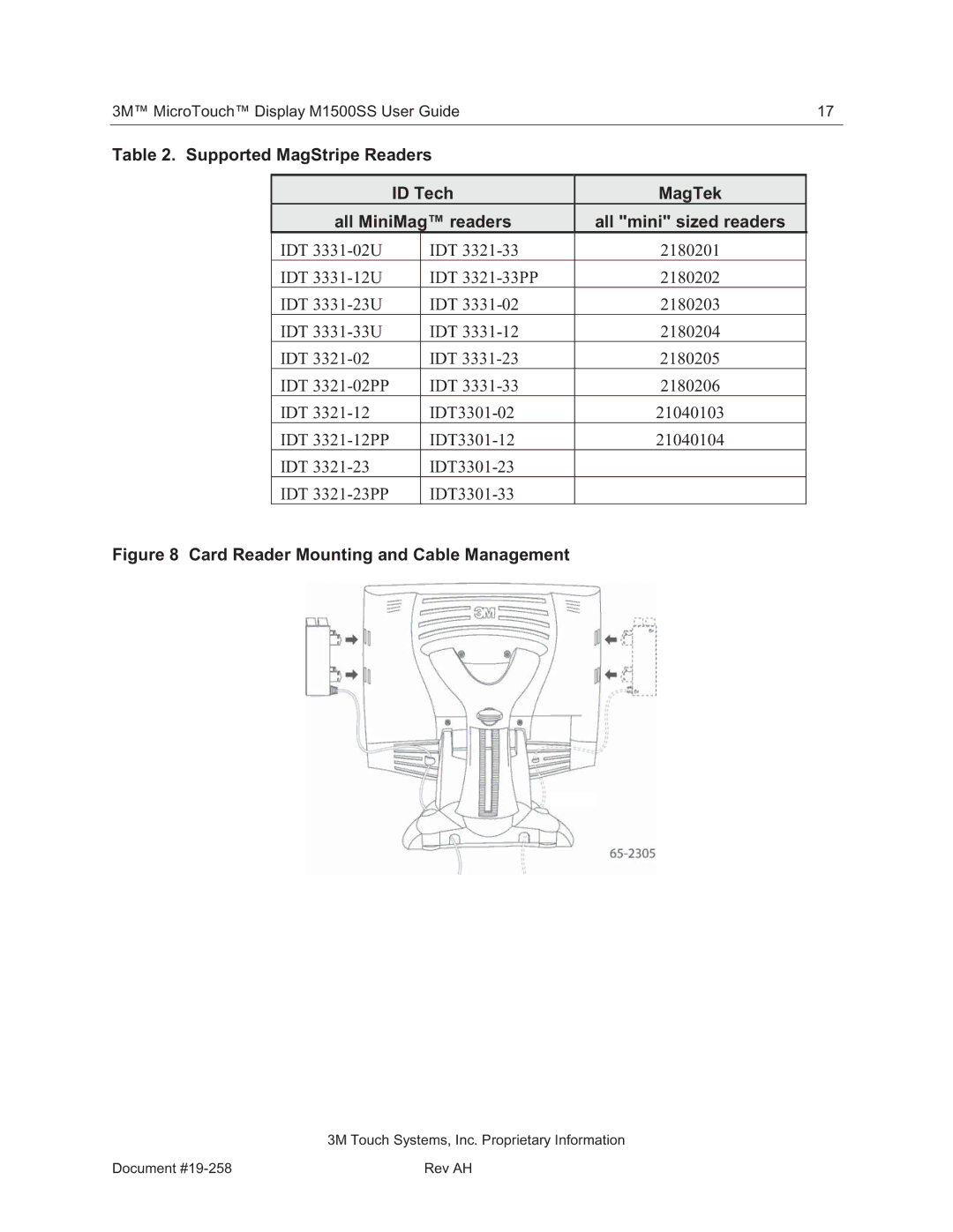 3M 11-81375-227 manual Supported MagStripe Readers ID Tech MagTek, All mini sized readers 