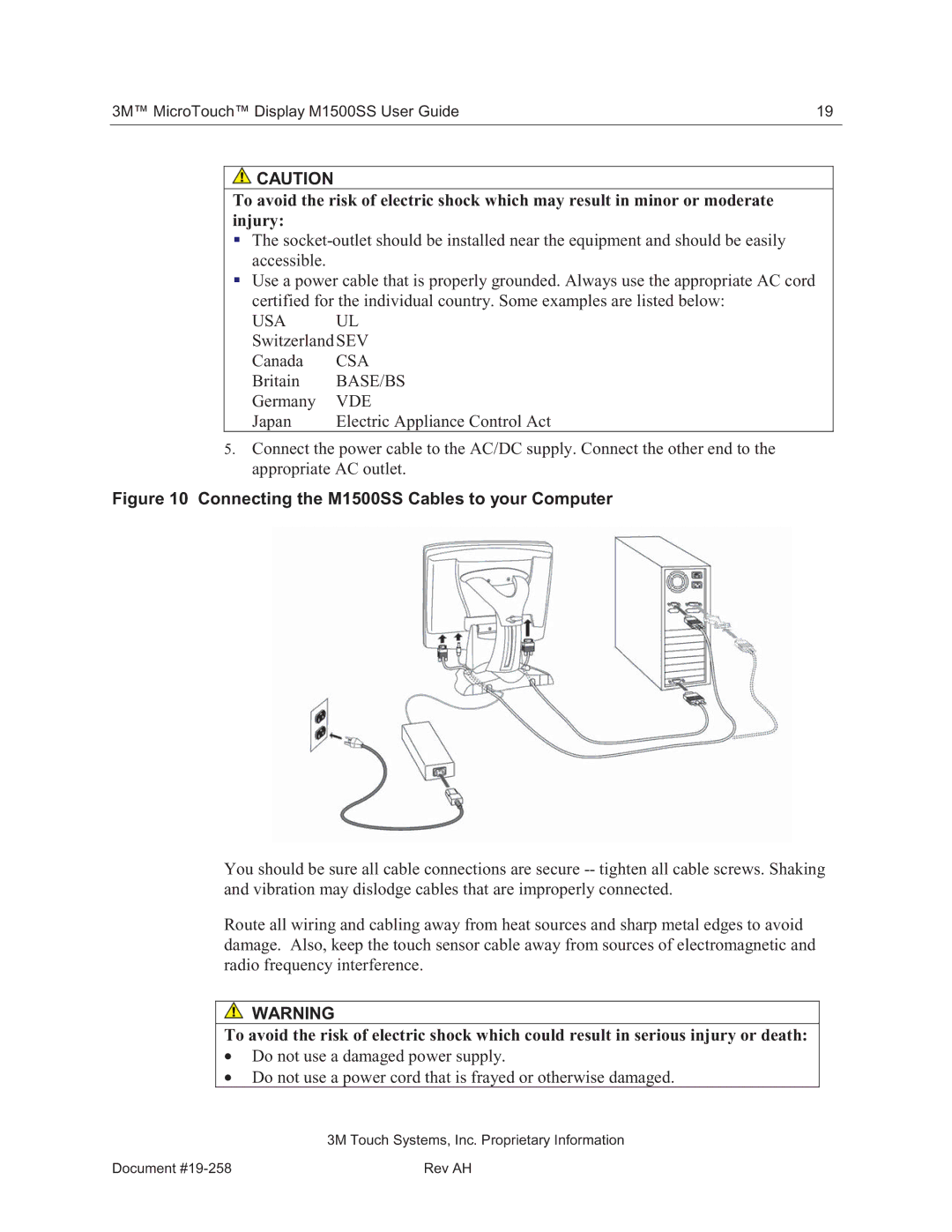 3M 11-81375-227 manual Connecting the M1500SS Cables to your Computer 