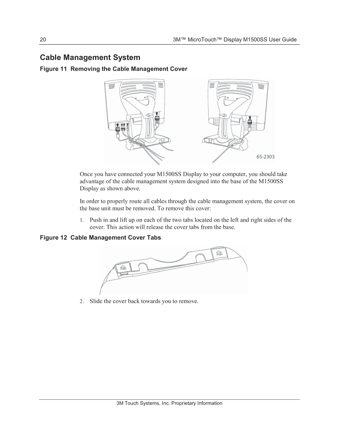 3M 11-81375-227 manual Cable Management System, Removing the Cable Management Cover 